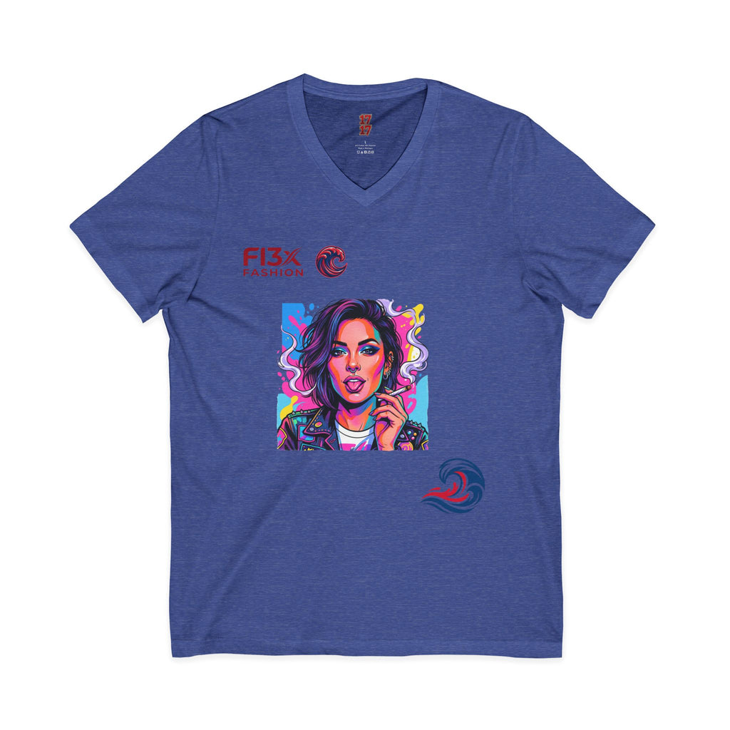 Pop Art Portrait V-Neck Tee — FI3xFashion Graphic T-Shirt