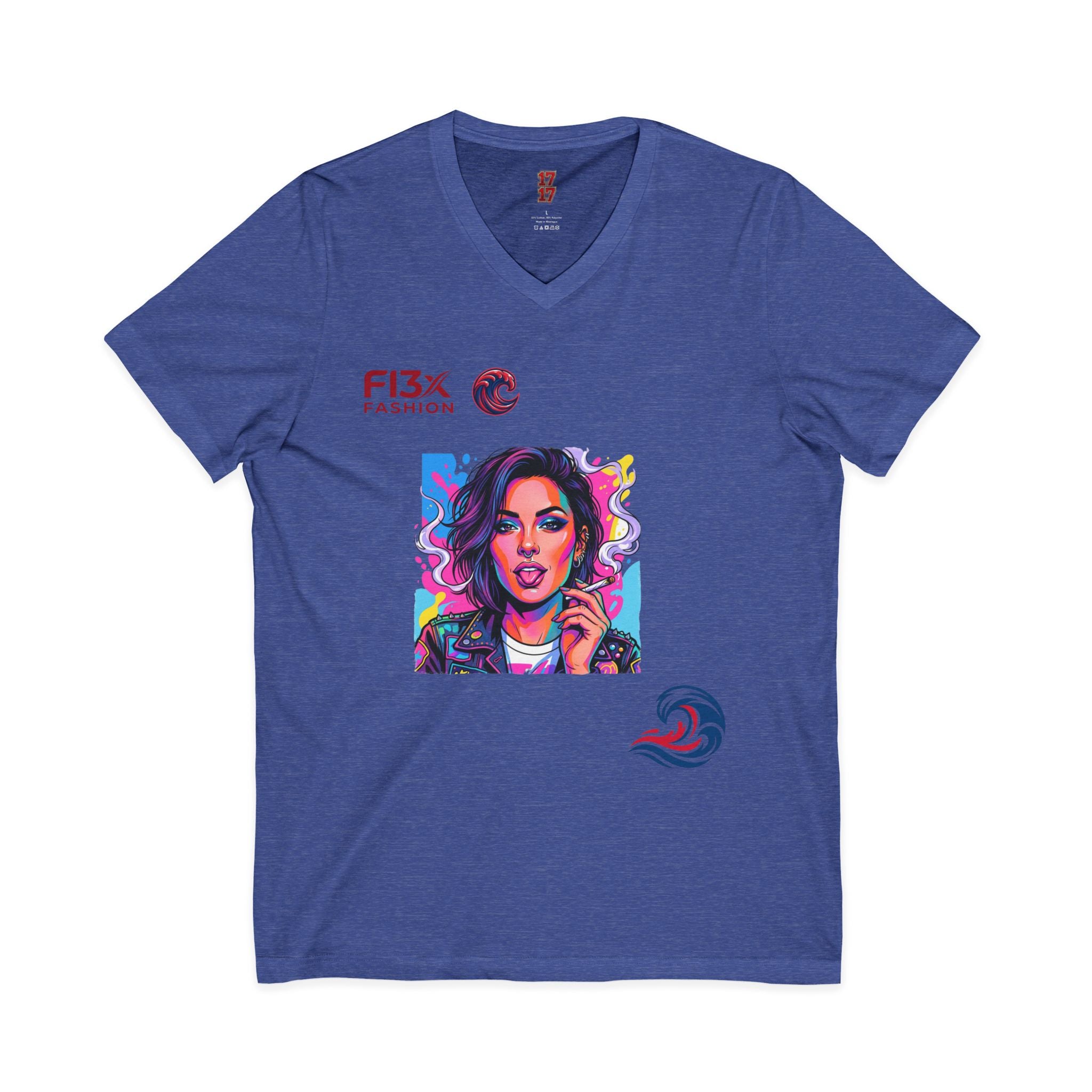 Pop Art Portrait V-Neck Tee — FI3xFashion Graphic T-Shirt