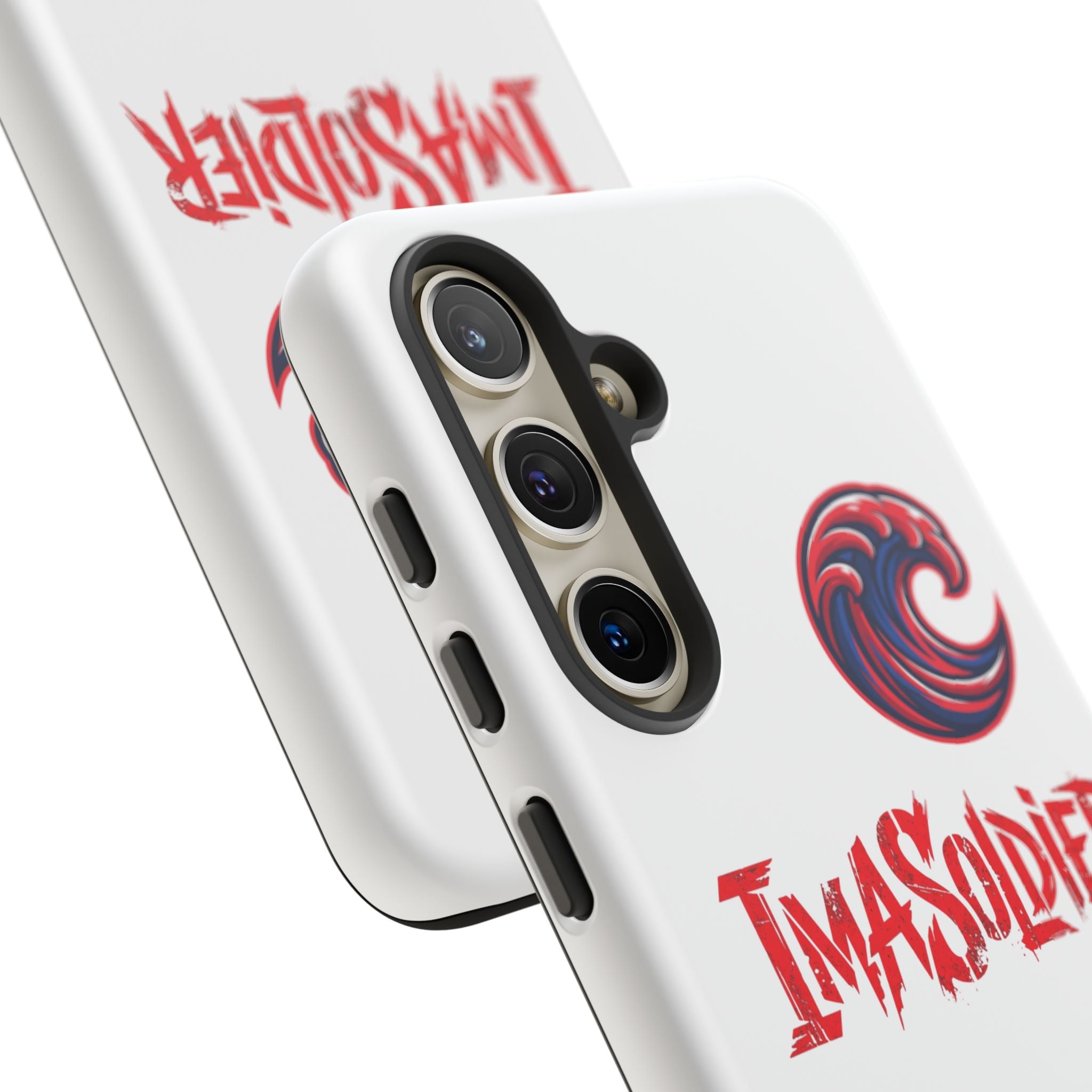 Phone Case — 'ImaSoldier' Red Wave Protective Hard Case
