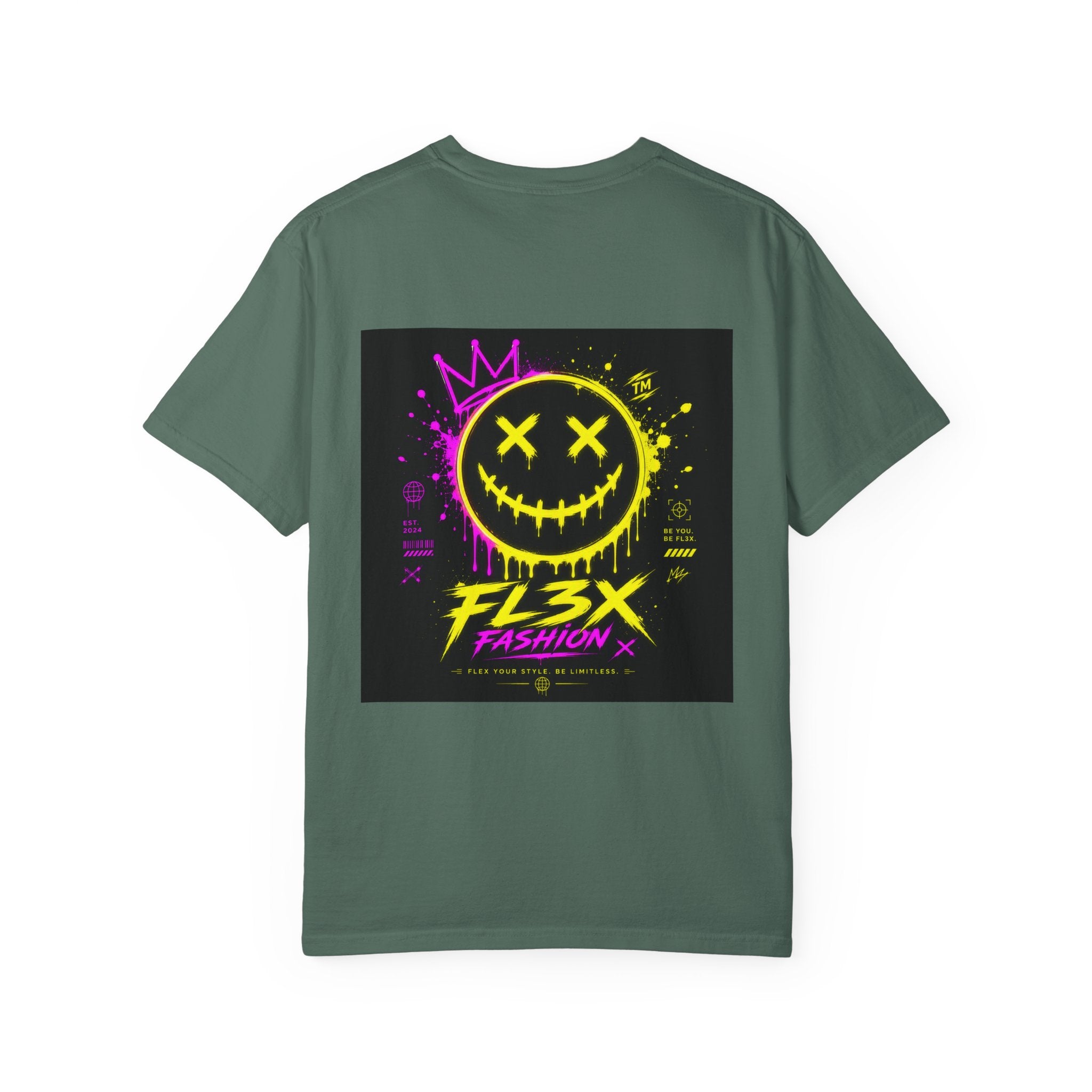 Graphic Tee — Neon Graffiti Smiley "FL3X Fashion"