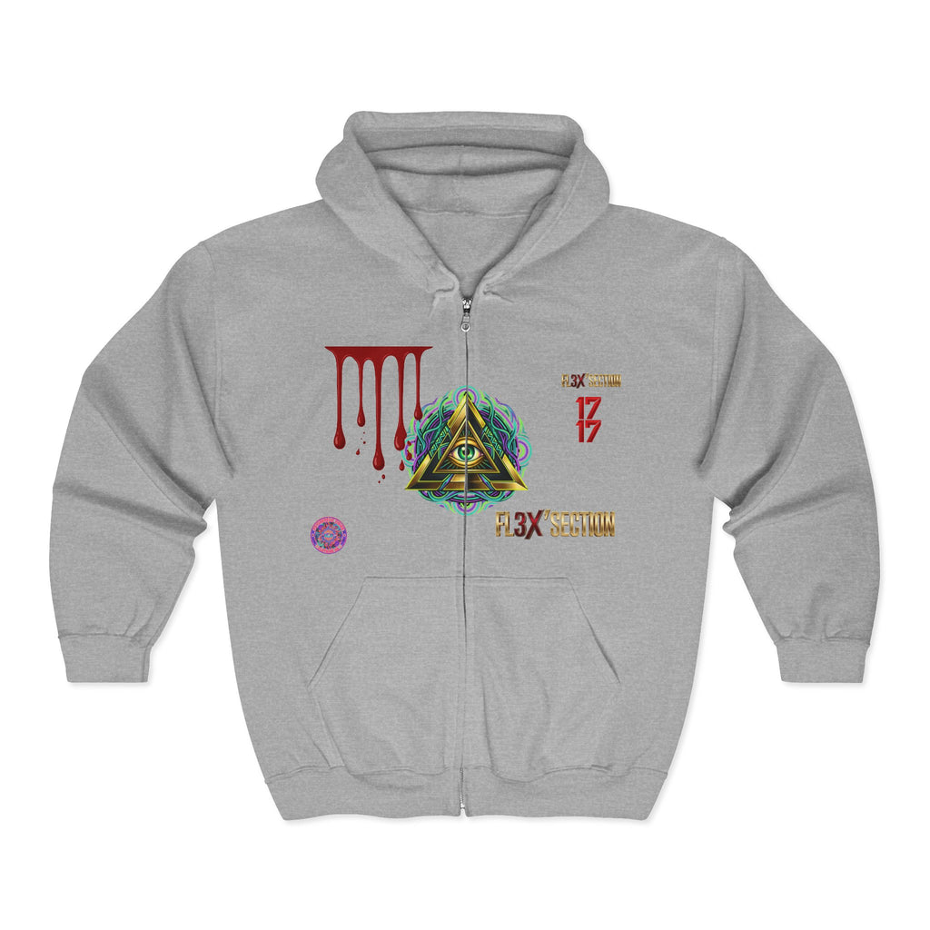 All-Seeing Eye Zip Hoodie — Psychedelic Geometric Graphic Sweatshirt