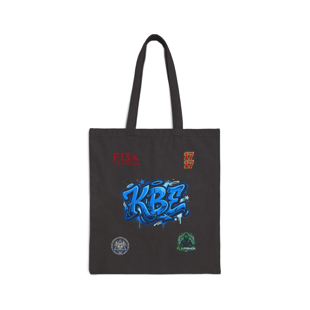 Canvas Tote Bag — Blue Graffiti "KBE" Design Eco Shopper