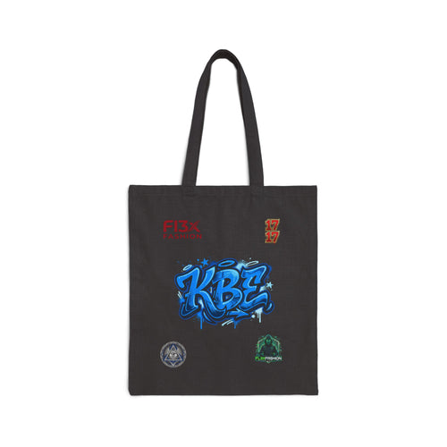 Canvas Tote Bag — Blue Graffiti "KBE" Design Eco Shopper
