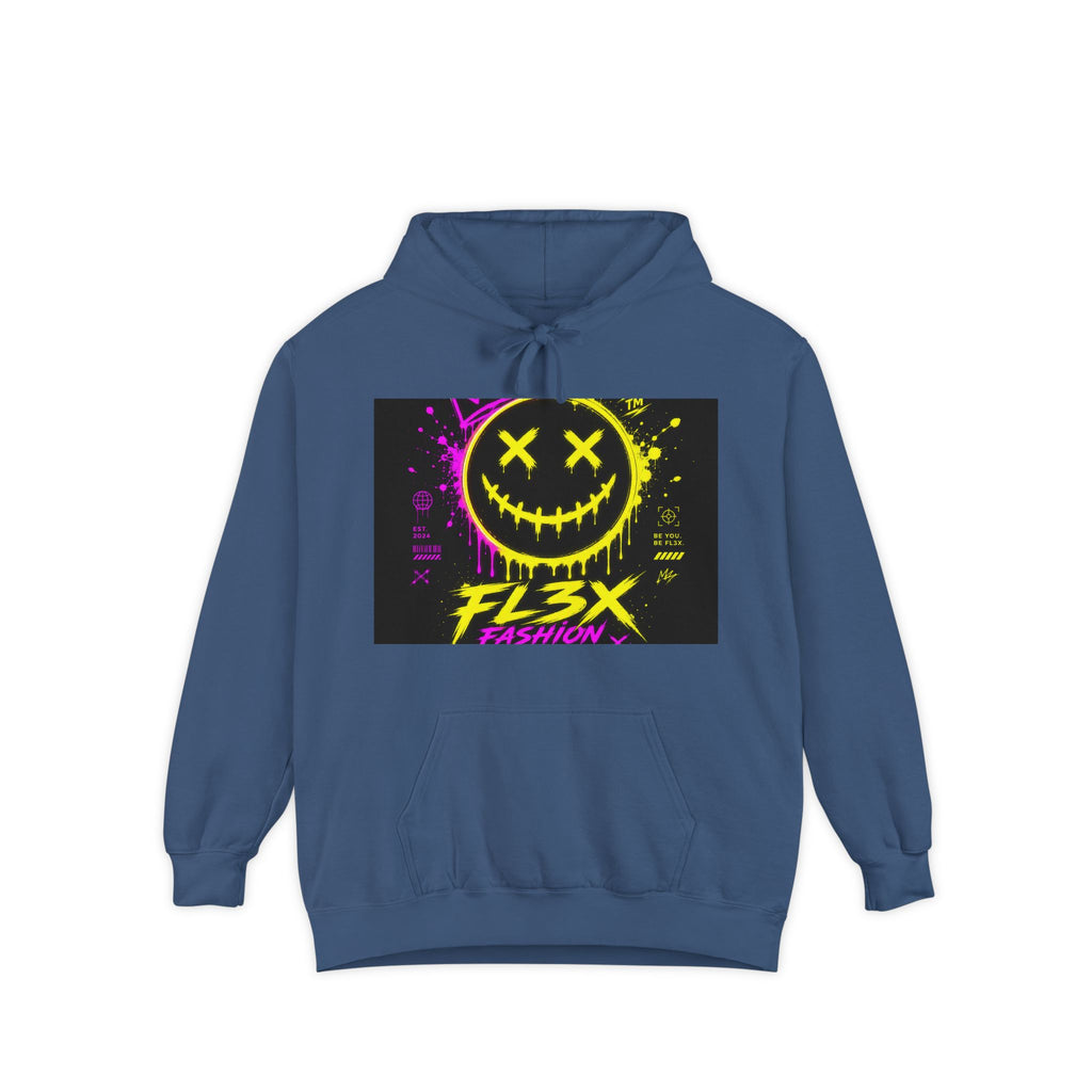 Graffiti Smiley Hoodie — FL3X Neon Streetwear Pullover