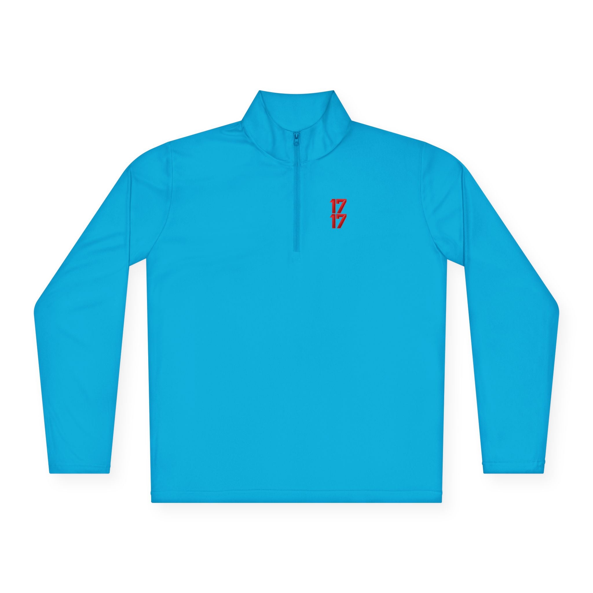 Quarter-Zip Pullover — Minimal Red '17' Logo Athletic Pullover