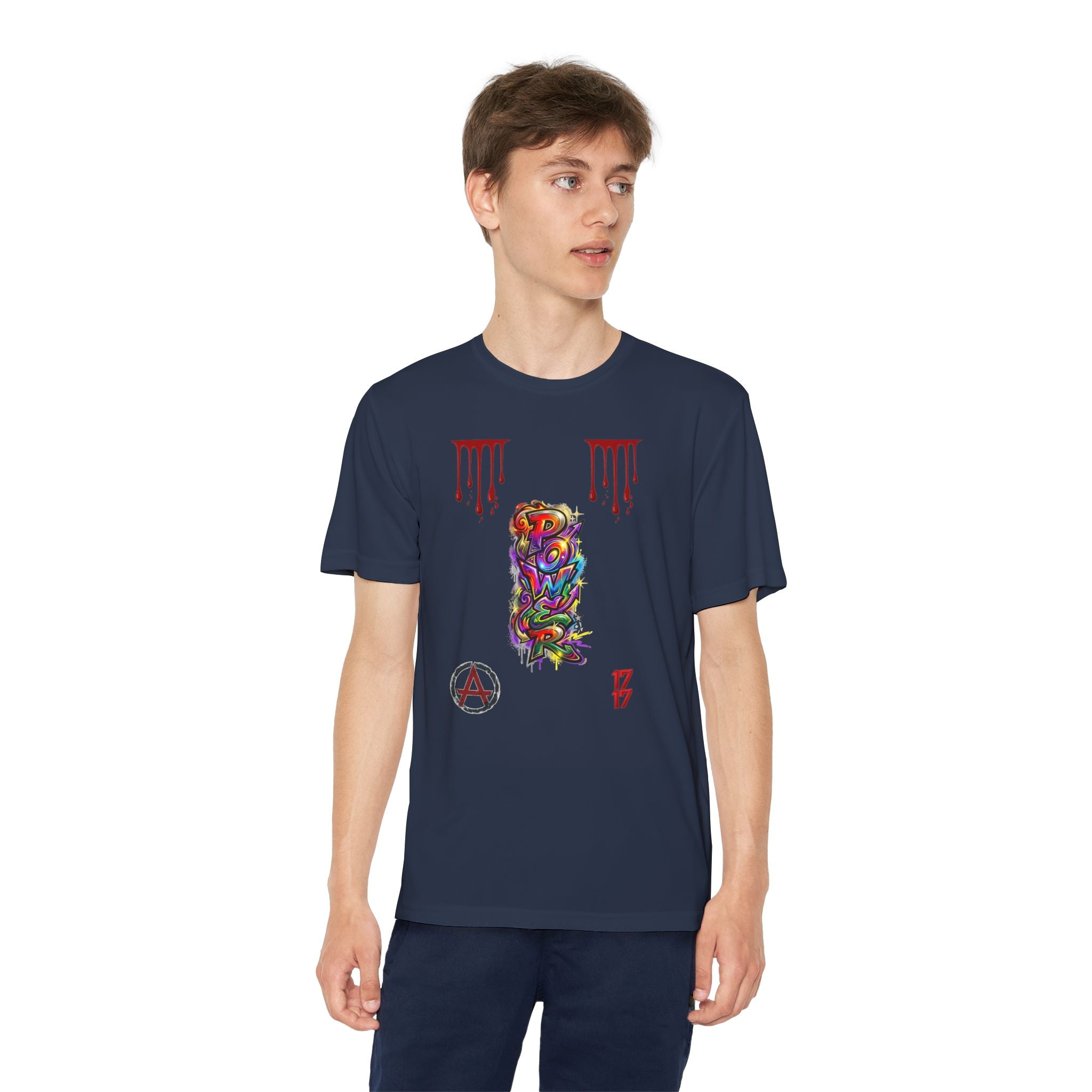 Youth Competitor Tee — Colorful Graffiti Anarchy Graphic T-Shirt
