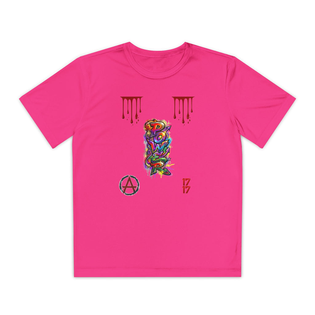 Youth Competitor Tee — Colorful Graffiti Anarchy Graphic T-Shirt