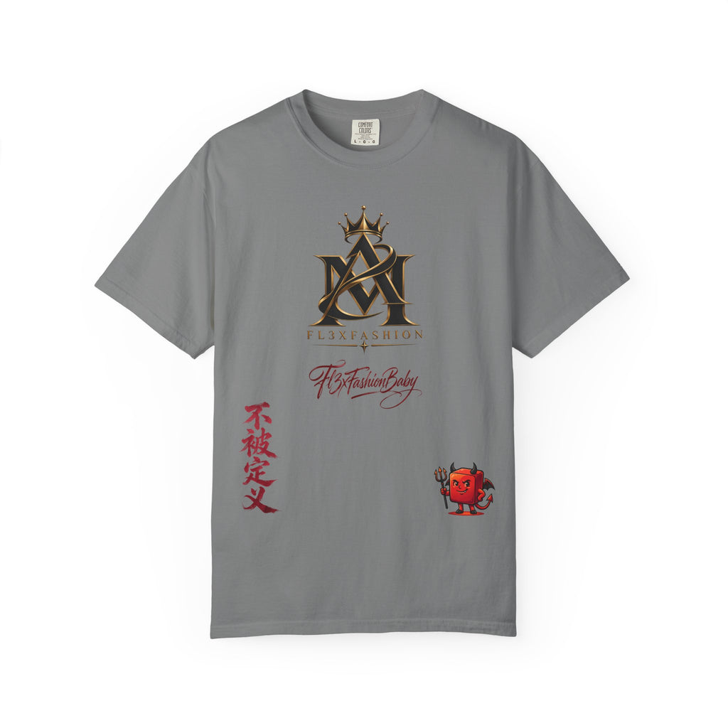 Graphic T-Shirt — Urban Asian-Inspired Logo Tee with Kanji & Devil Icon