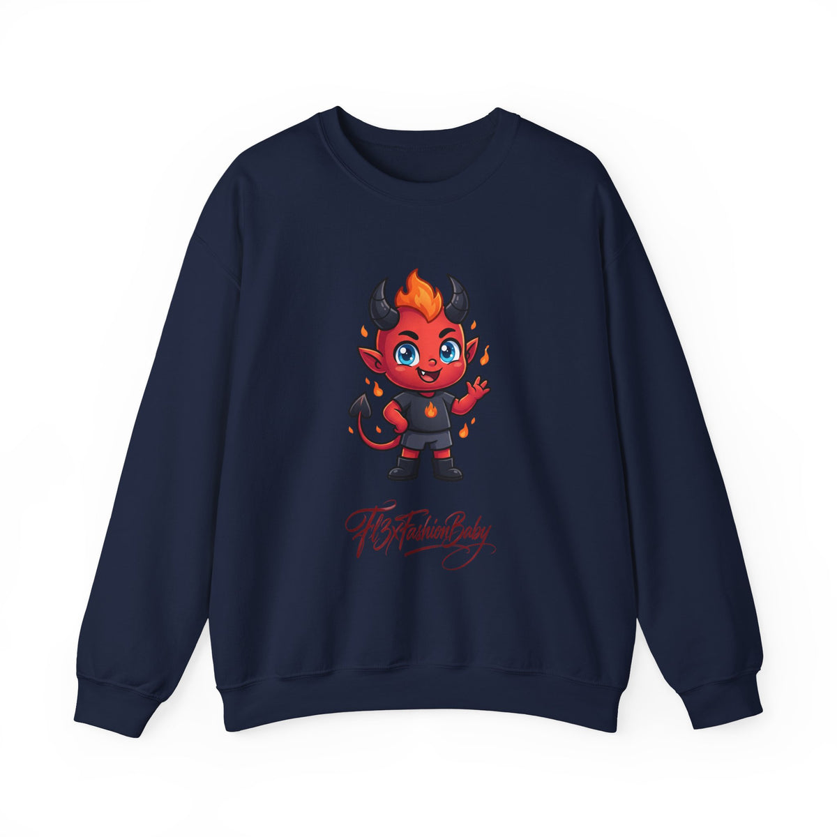 Cute Little Devil Crewneck Sweatshirt — 'Flirtatious Baby' Graphic