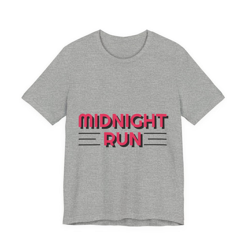 Midnight Run Graphic Tee — Retro Neon Typography T-Shirt