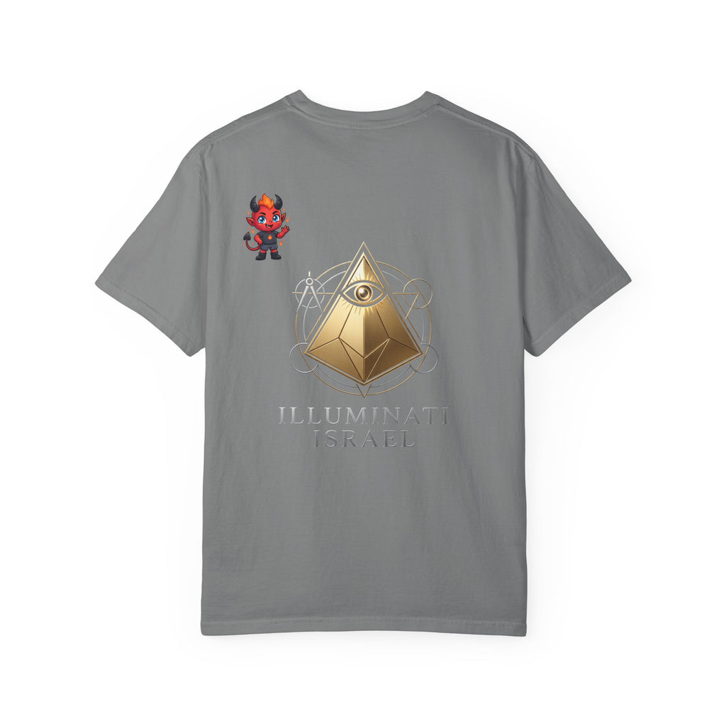 Illuminati Israel Pyramid T-Shirt with Devil Character Pattern