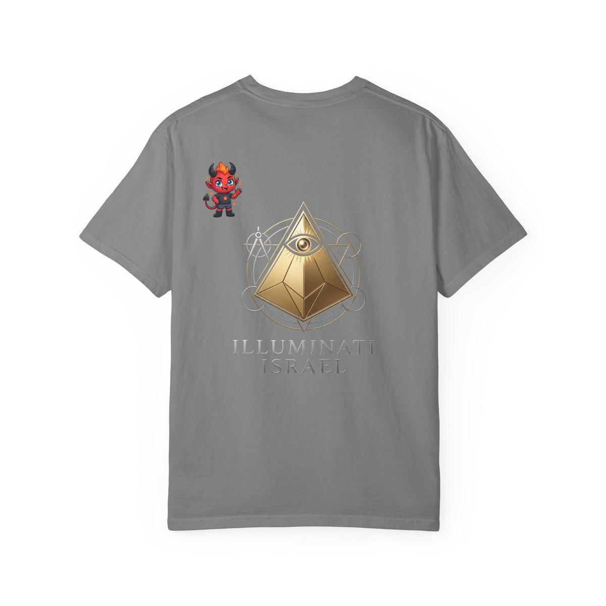 Illuminati Israel Pyramid T-Shirt with Devil Character Pattern