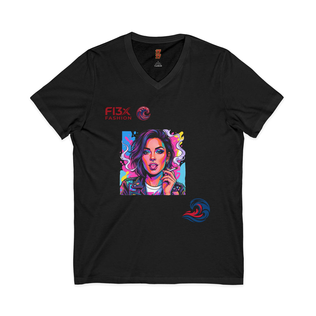Pop Art Portrait V-Neck Tee — FI3xFashion Graphic T-Shirt