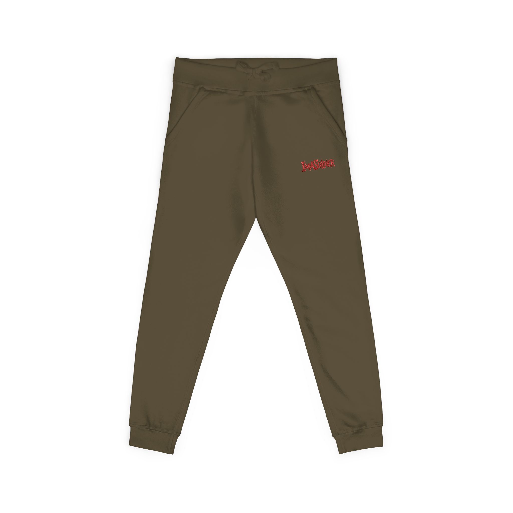 Embroidered "I’m Sorry" Fleece Sweatpants — Cozy White Joggers