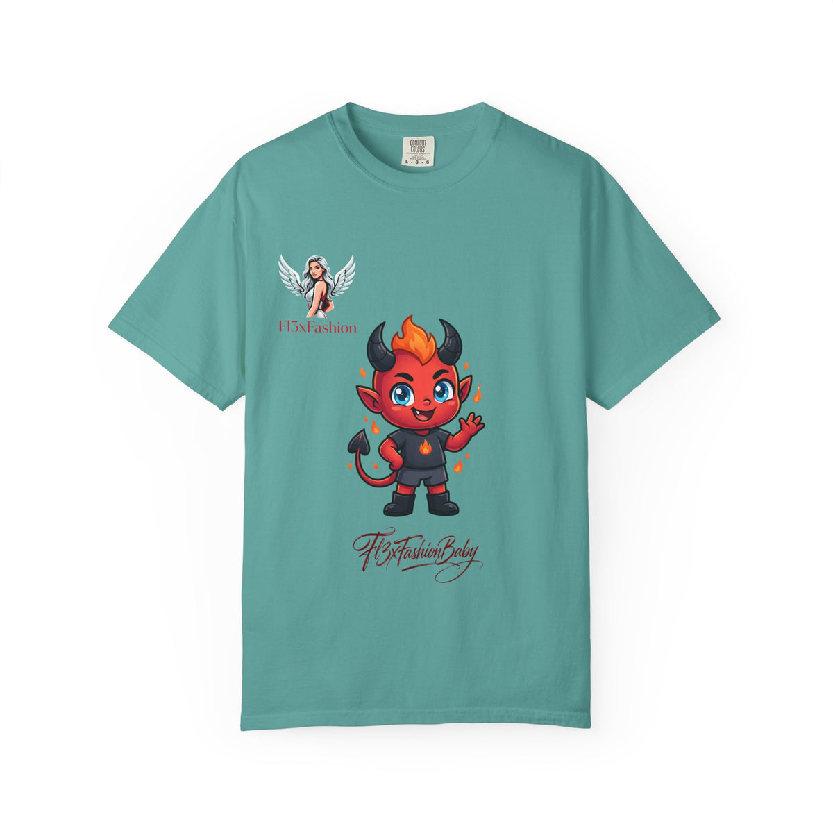 Devil Cartoon Graphic T-Shirt — Fiery Cute Demon Design