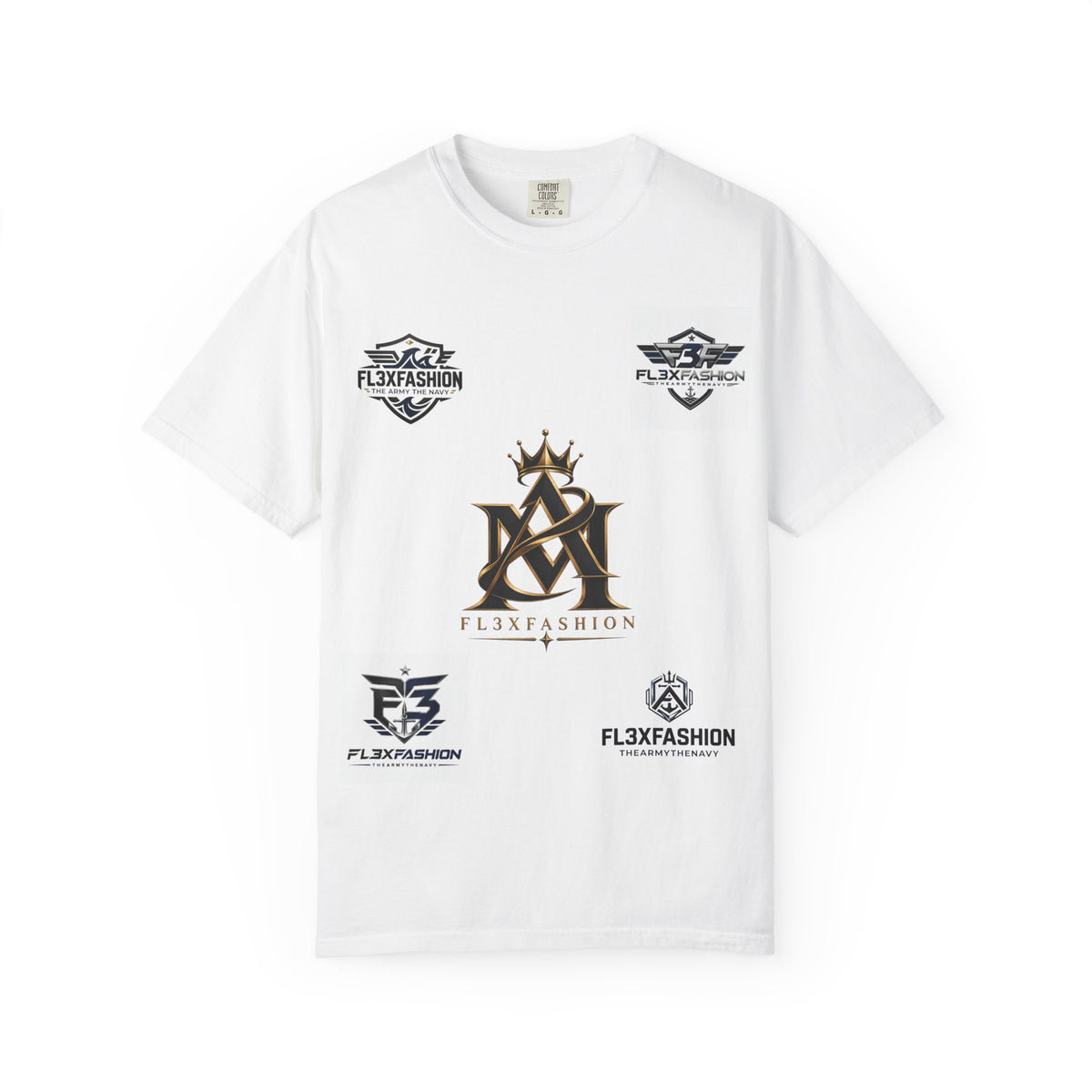 Graphic T-Shirt — Mythic Warrior Back Print with Crest Logos