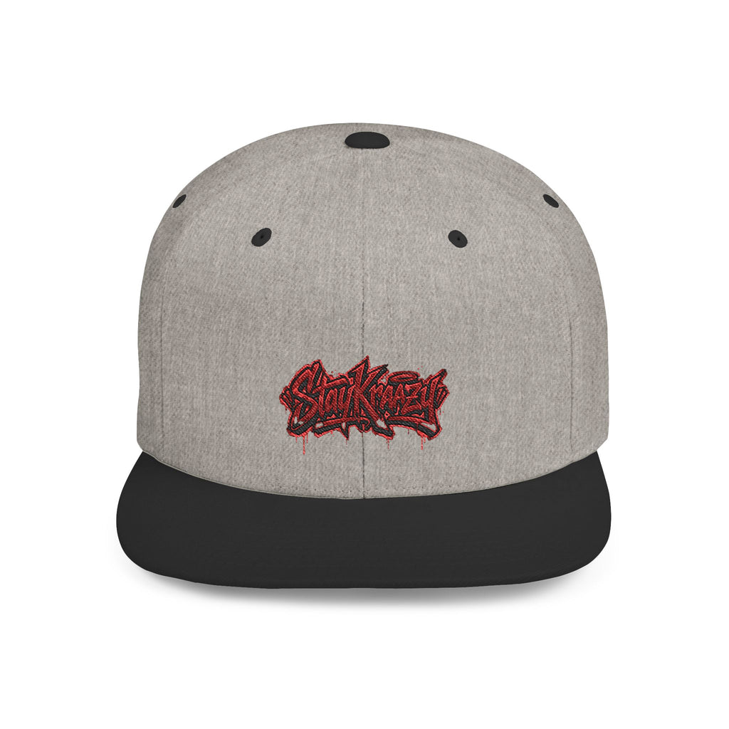 Snapback Hat — Red Graffiti Logo Flat Bill Cap