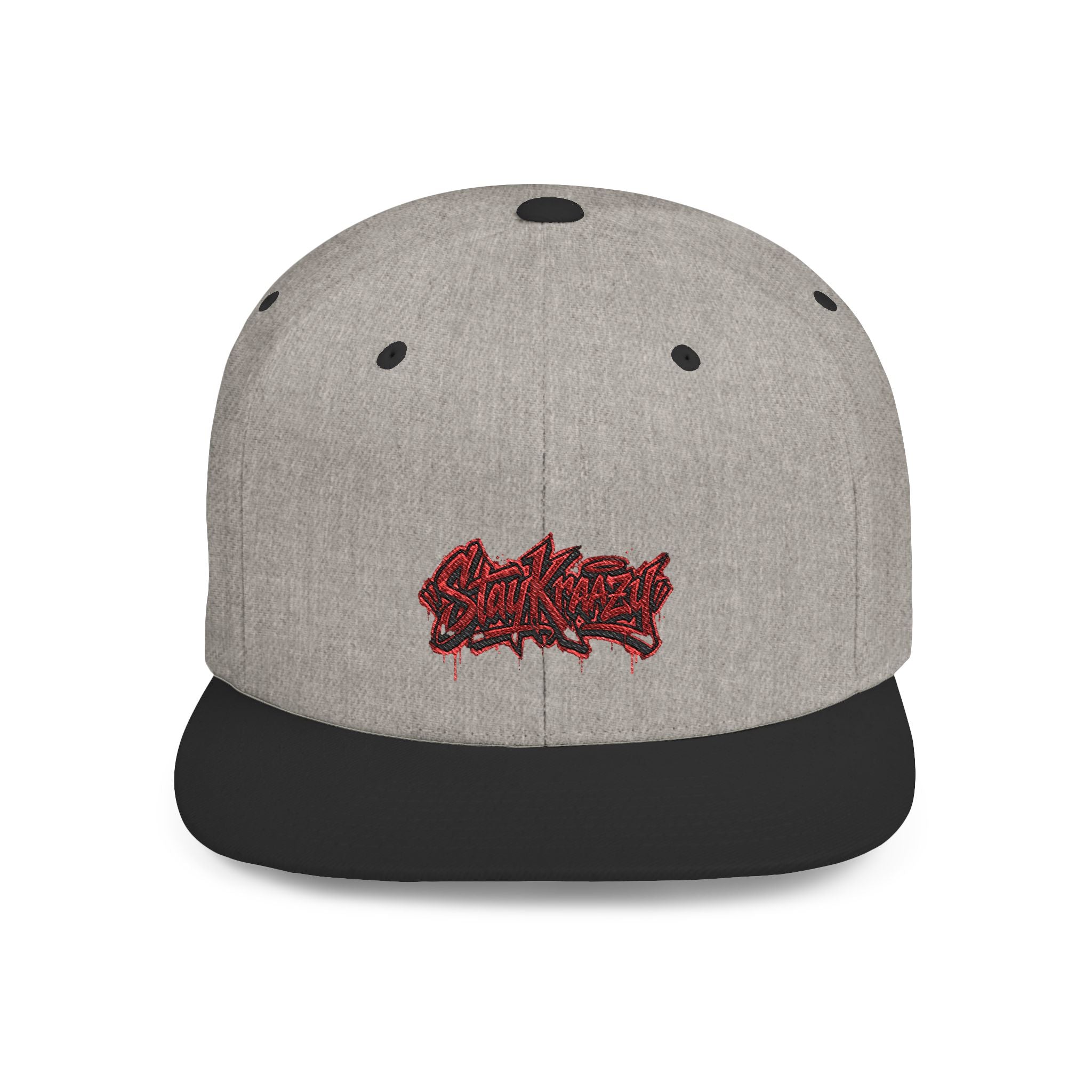 Snapback Hat — Red Graffiti Logo Flat Bill Cap