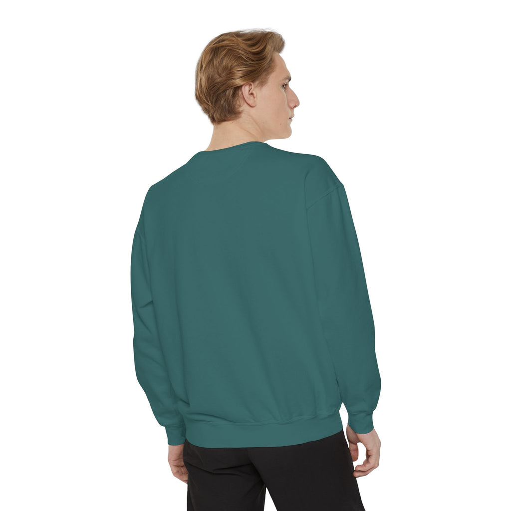 Sweatshirt — Minimal Red "17/17" Chest Logo Garment-Dyed Crew