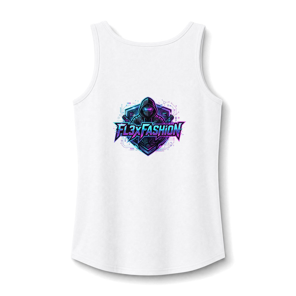 Graphic Gamer Hoodie Tank — 'Flex Fashion' Neon Gamer Logo Women's Tank