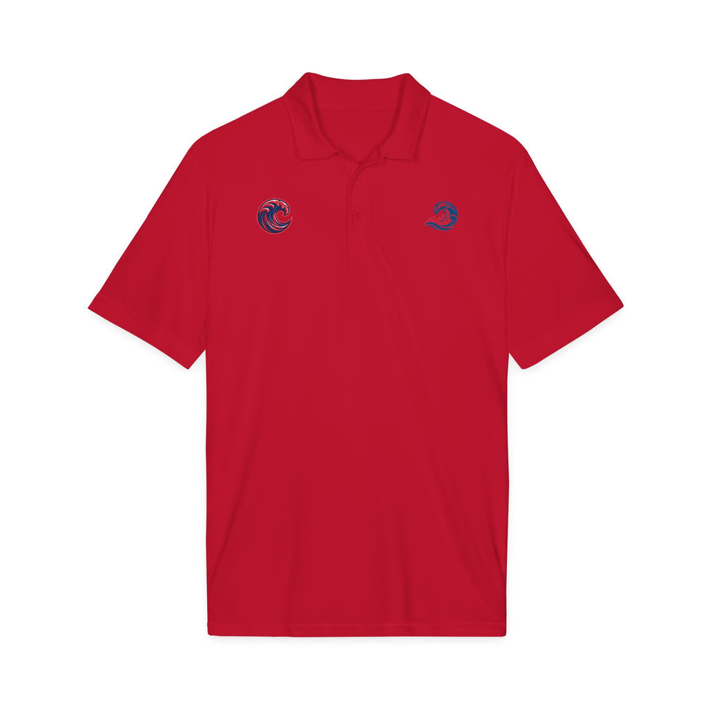Embroidered Wave Logo Polo Shirt — Breathable Performance Golf & Work Polo