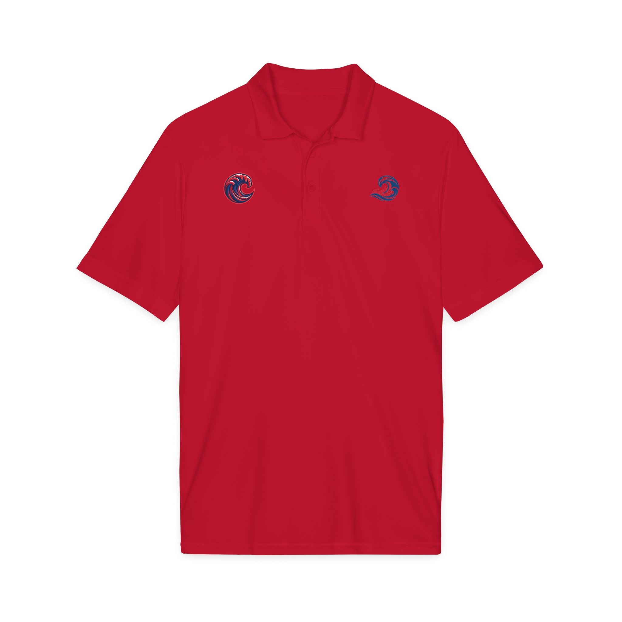 Embroidered Wave Logo Polo Shirt — Breathable Performance Golf & Work Polo