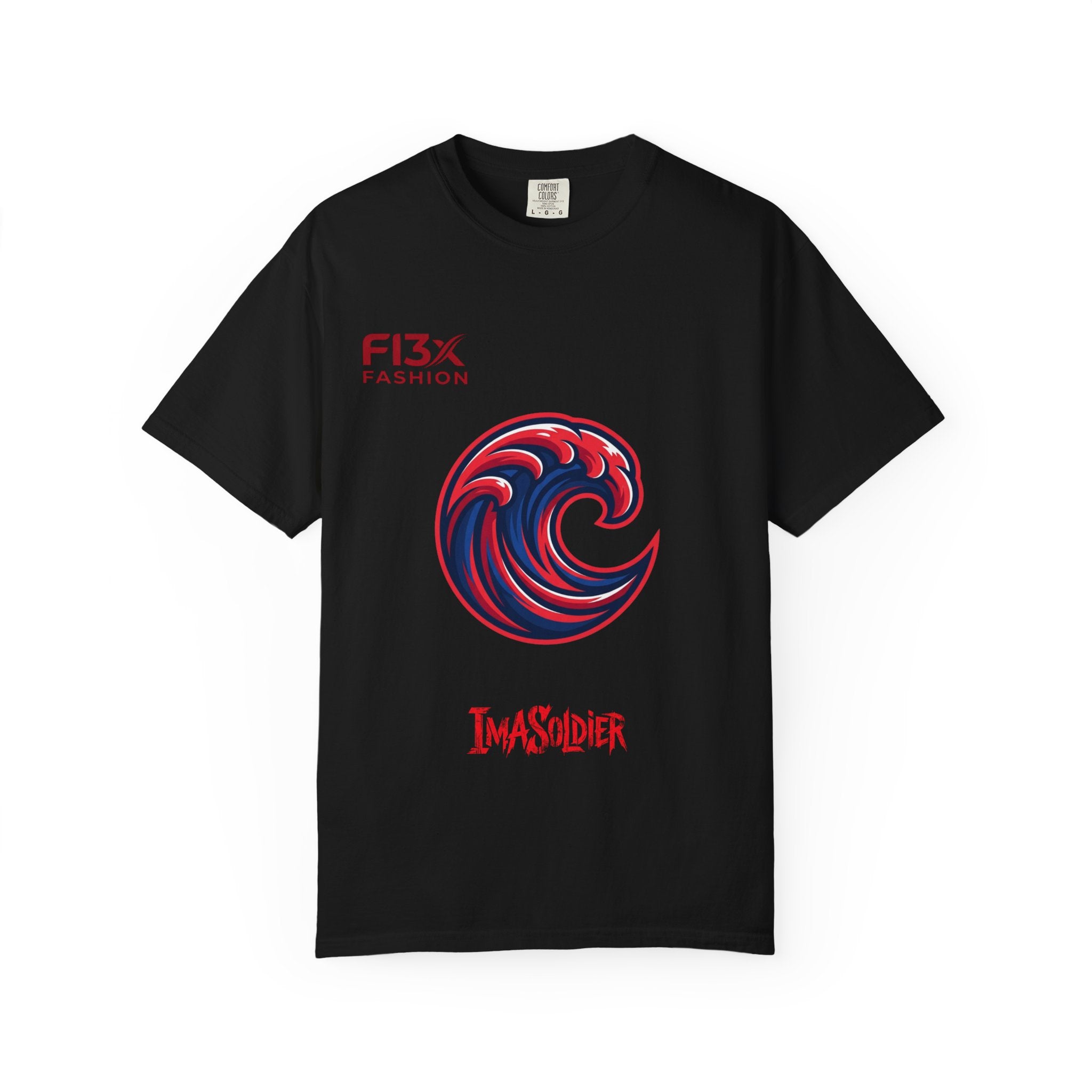 Wave Emblem T-Shirt — 'I'm A Soldier' Graphic Crew Tee