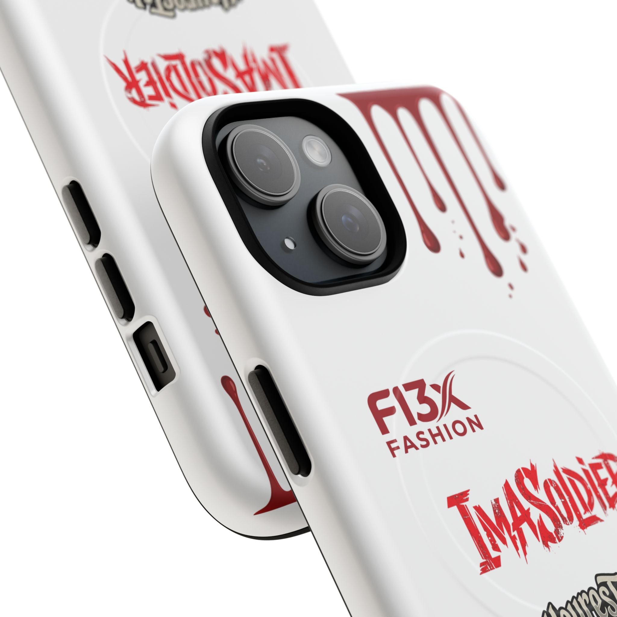 Tough Magnetic Phone Case — 'ImASoldier' Blood Drip Gaming Design