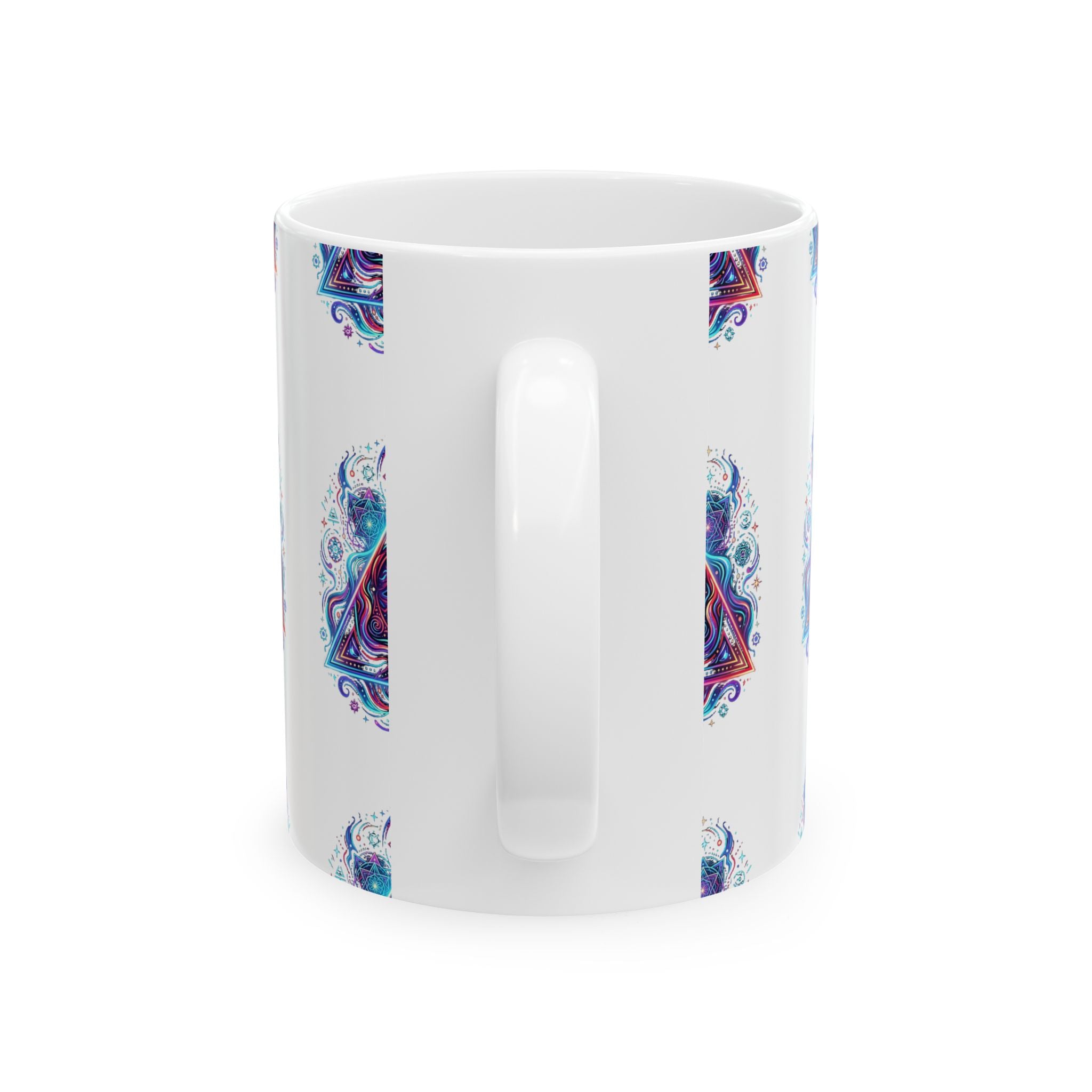 Mystic All-Seeing Eye Ceramic Mug – Psychedelic Triangle Design (11oz/15oz)