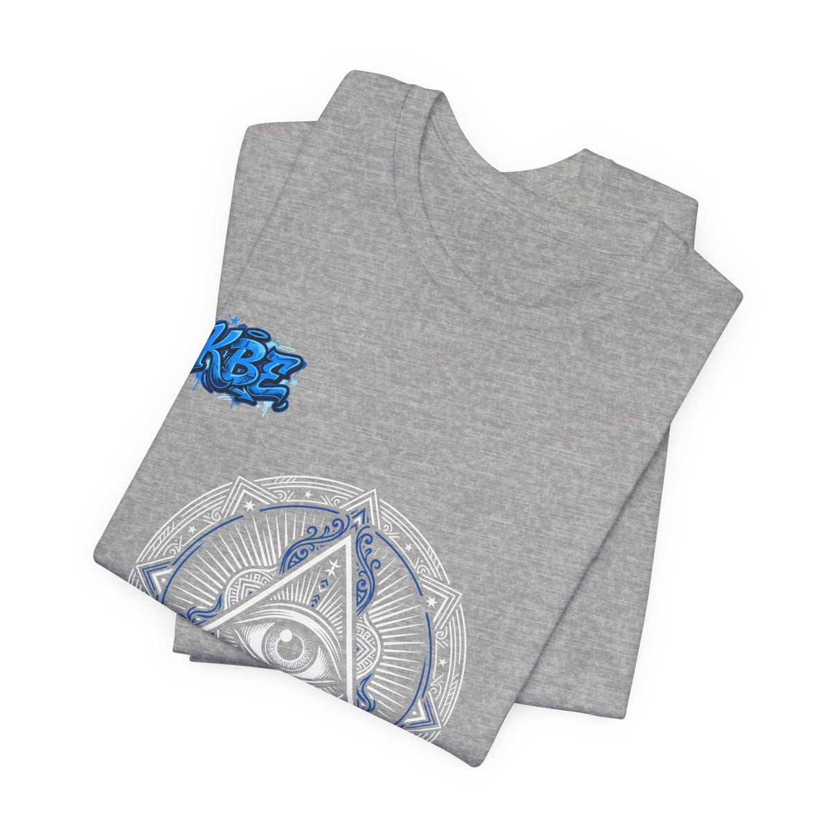 Mystic Moon Mandala Tee — Blue Crescent Graphic T-Shirt