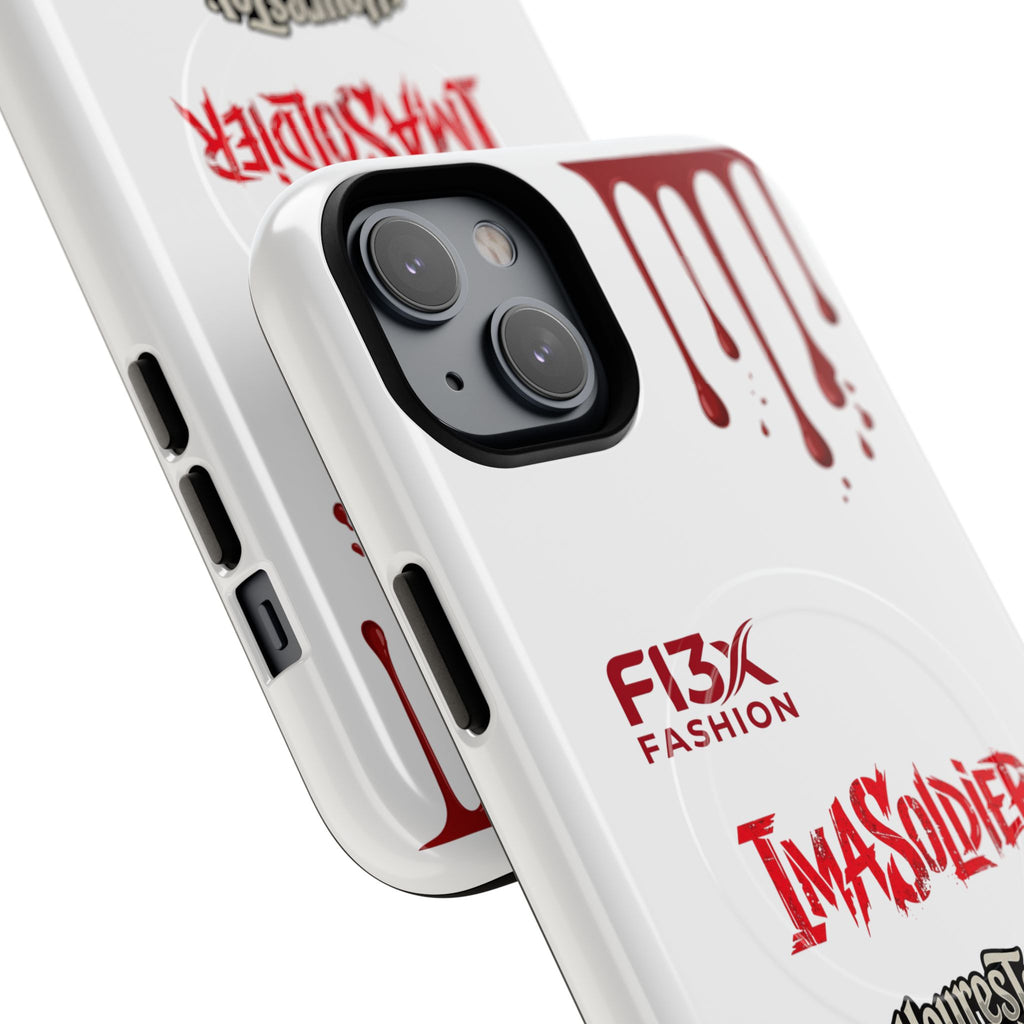 Tough Magnetic Phone Case — 'ImASoldier' Blood Drip Gaming Design