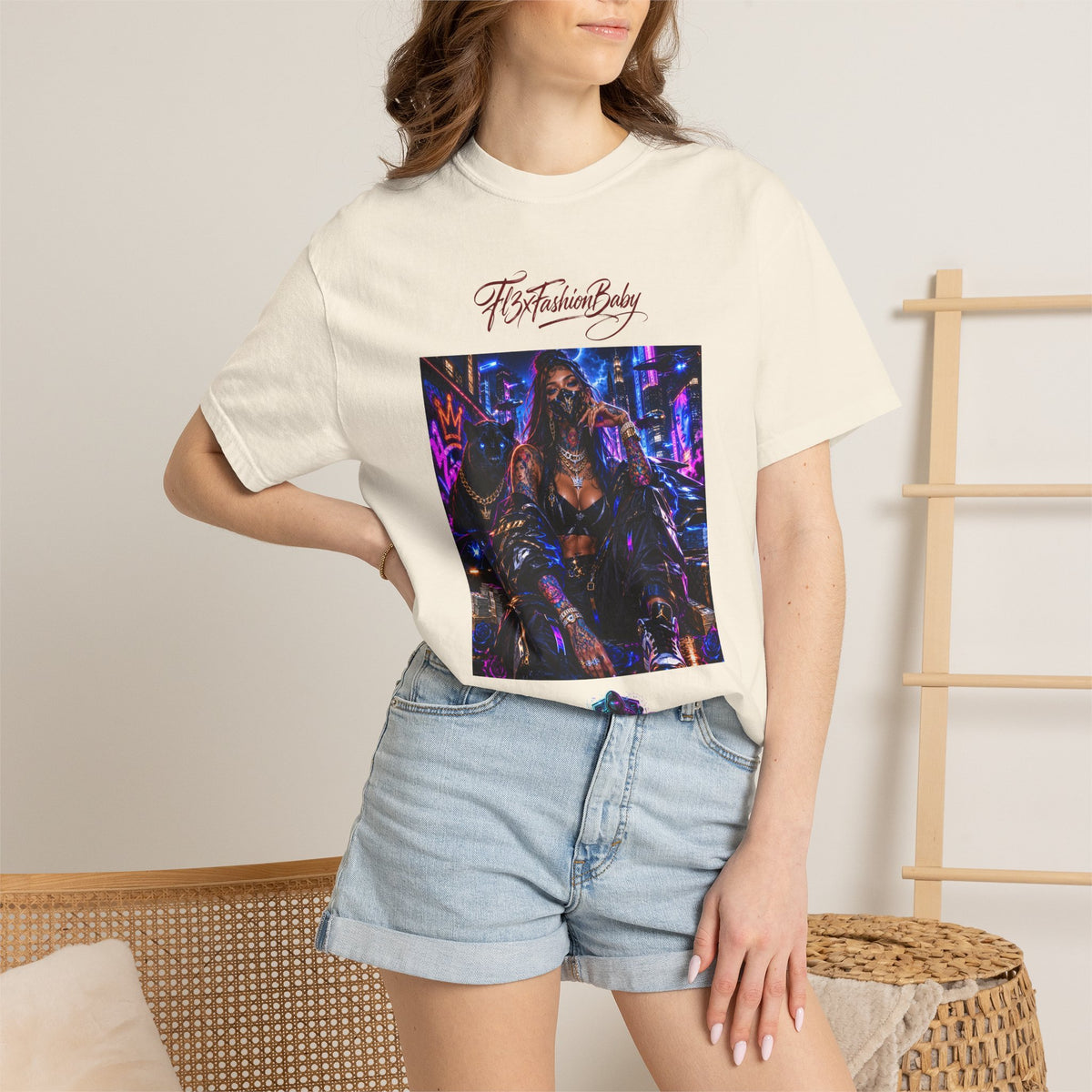 Cyberpunk Nightlife T‑Shirt — “The Fashion Baby” Graphic Tee