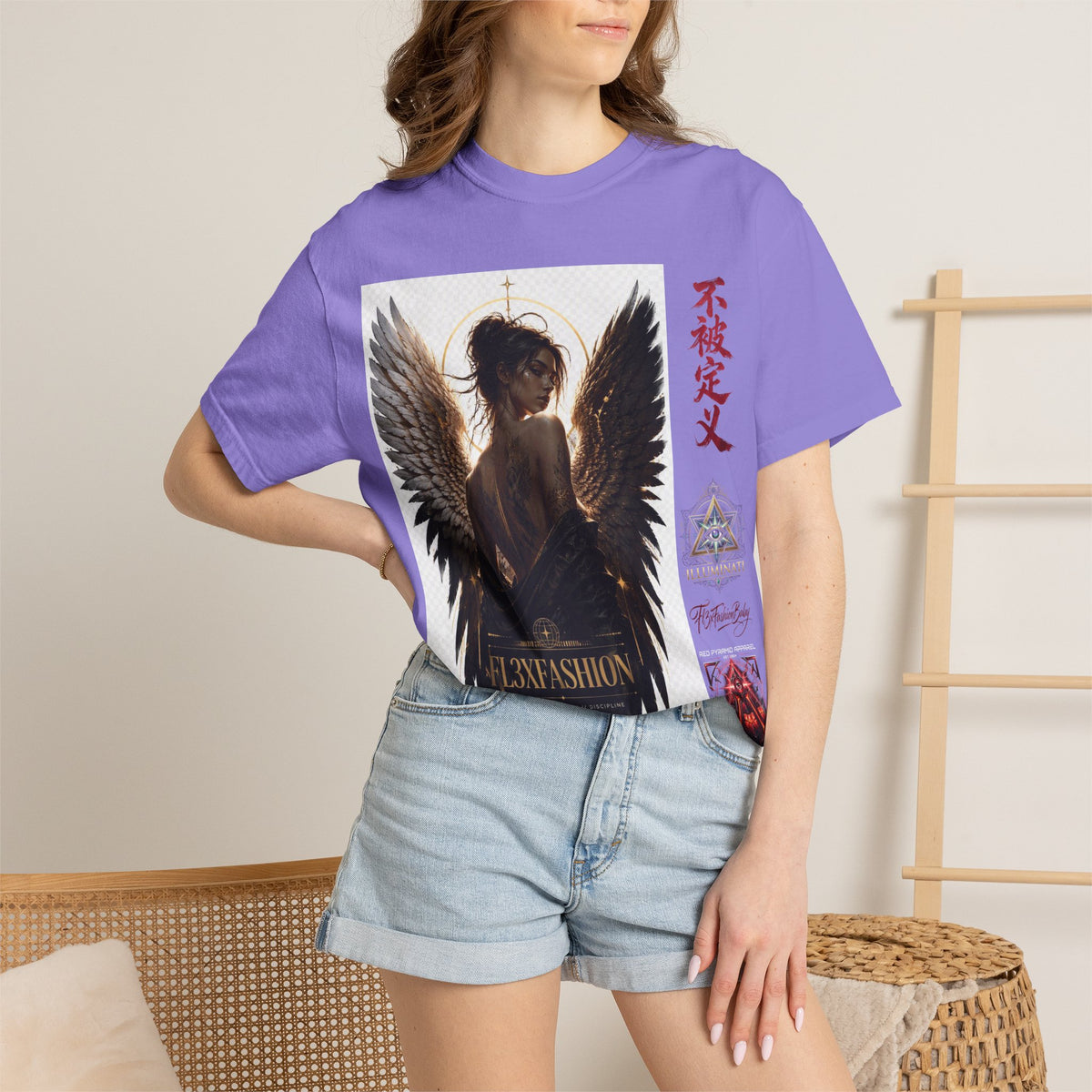 Angel Wings Graphic Tee — "FL3XFASHION" Gothic Streetwear T-Shirt