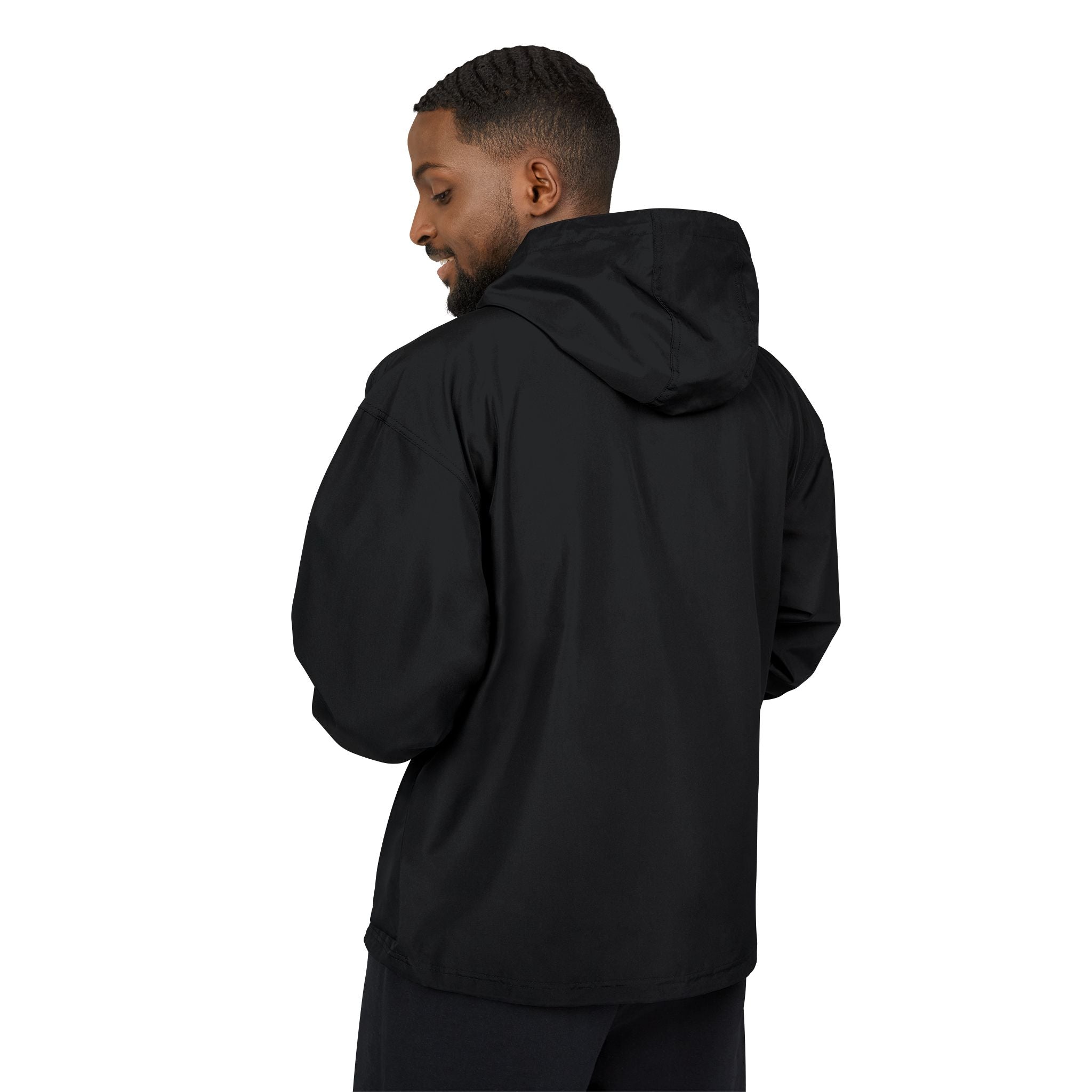 Packable Anorak Jacket — Lightweight Hooded Windbreaker (Orange)