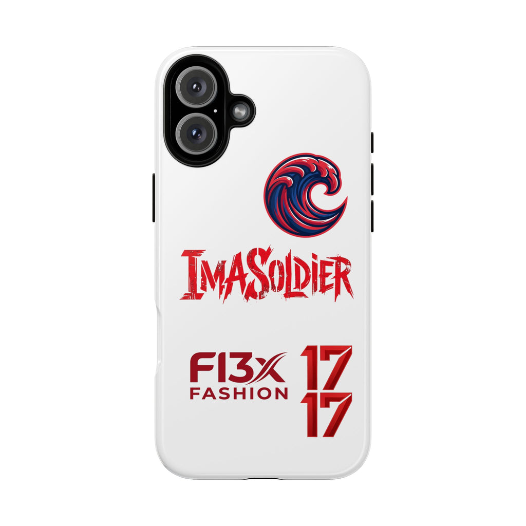 Phone Case — 'ImaSoldier' Red Wave Protective Hard Case