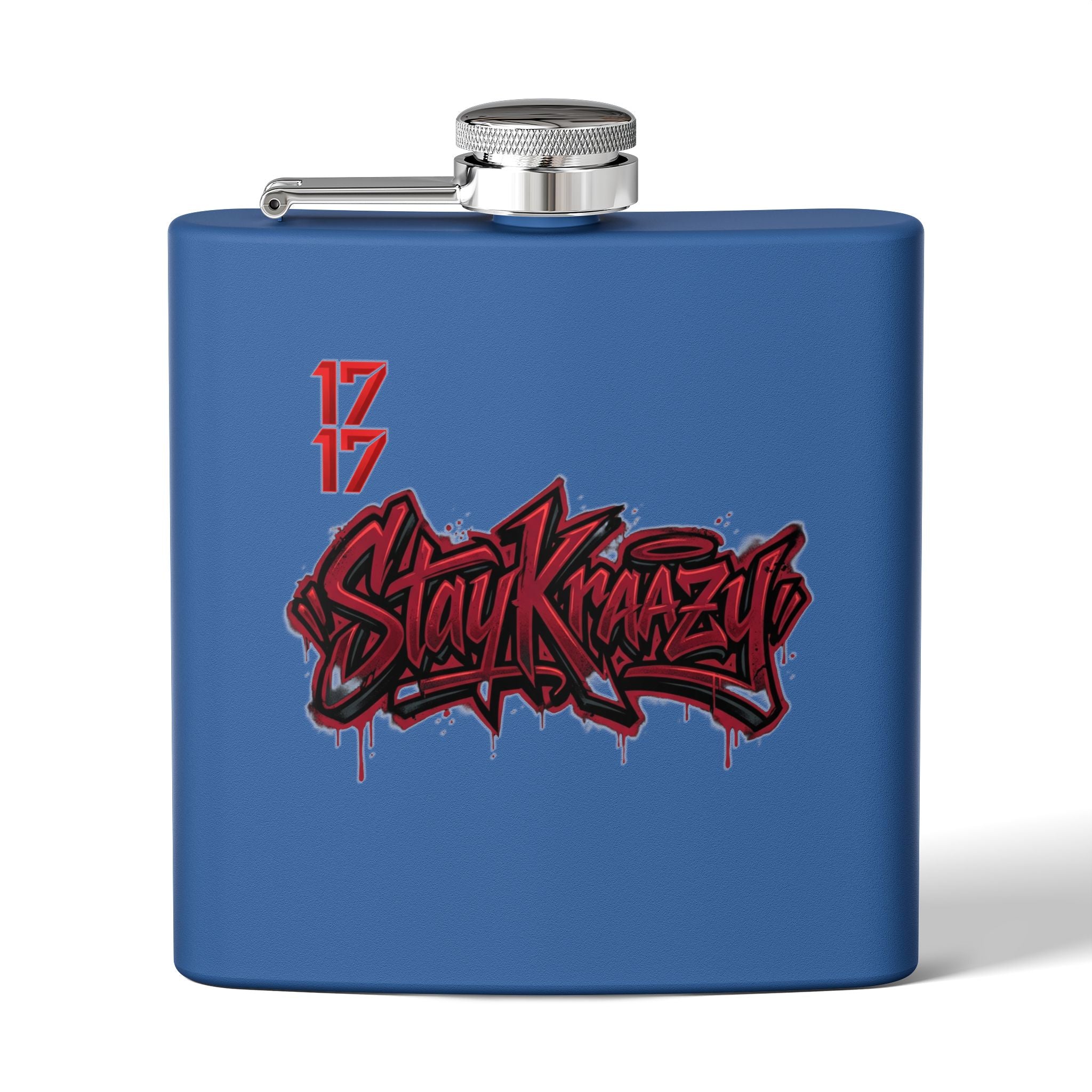 Flask — 'Stay Krazy' Graffiti Stainless Steel 6oz Hip-Hop Flask