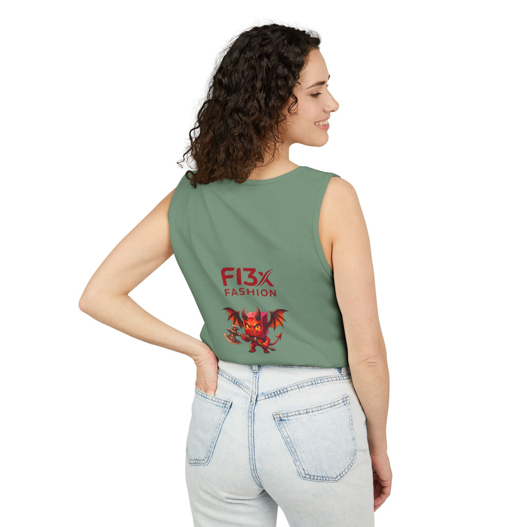 FL3X Fashion Graphic Tank Top — Neon Smiley & Devil Logo Streetwear