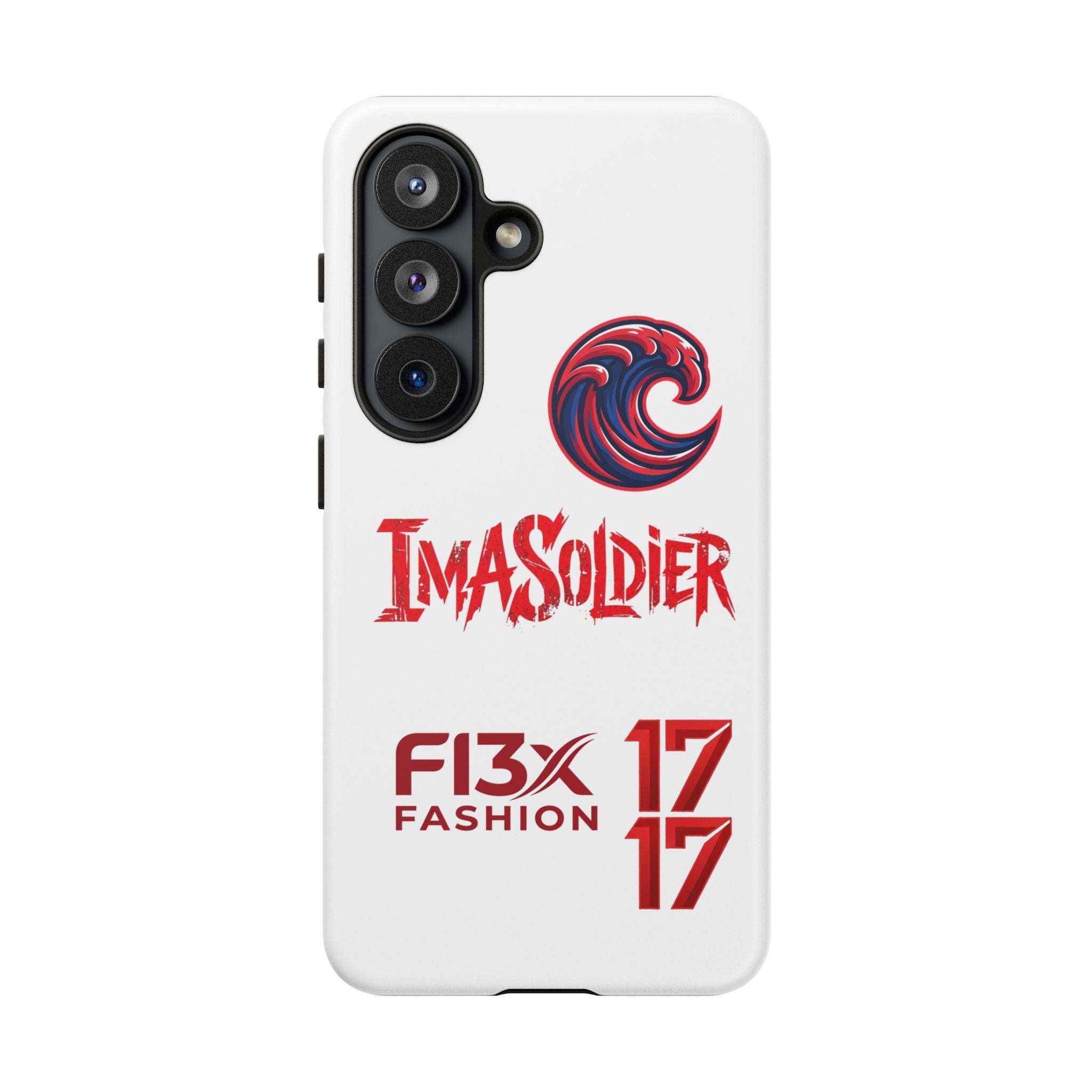 Phone Case — 'ImaSoldier' Red Wave Protective Hard Case
