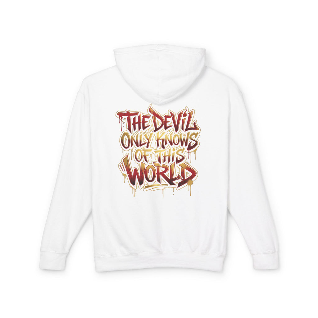 Devil Graphic Hoodie — "The Devil Only Knows of This World" Streetwear Sweatshirt