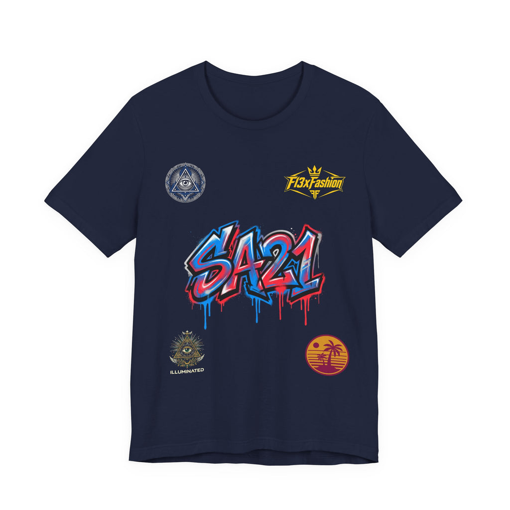 SA21 Graffiti Logo Tee — Streetwear Graphic T-Shirt