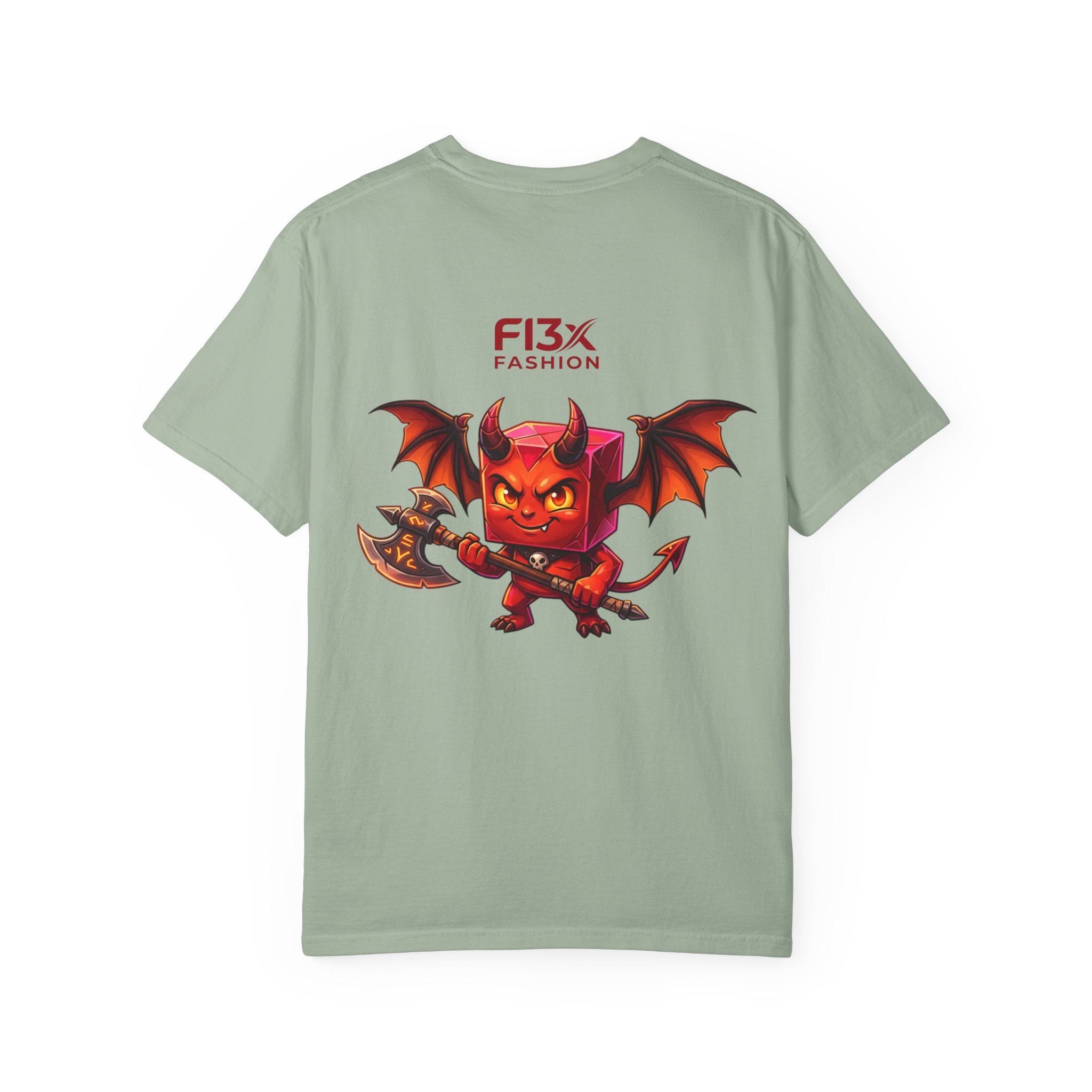 Devil Mascot T-Shirt — 'F13X Fashion' Graphic Tee (Front Chest & Back Print)