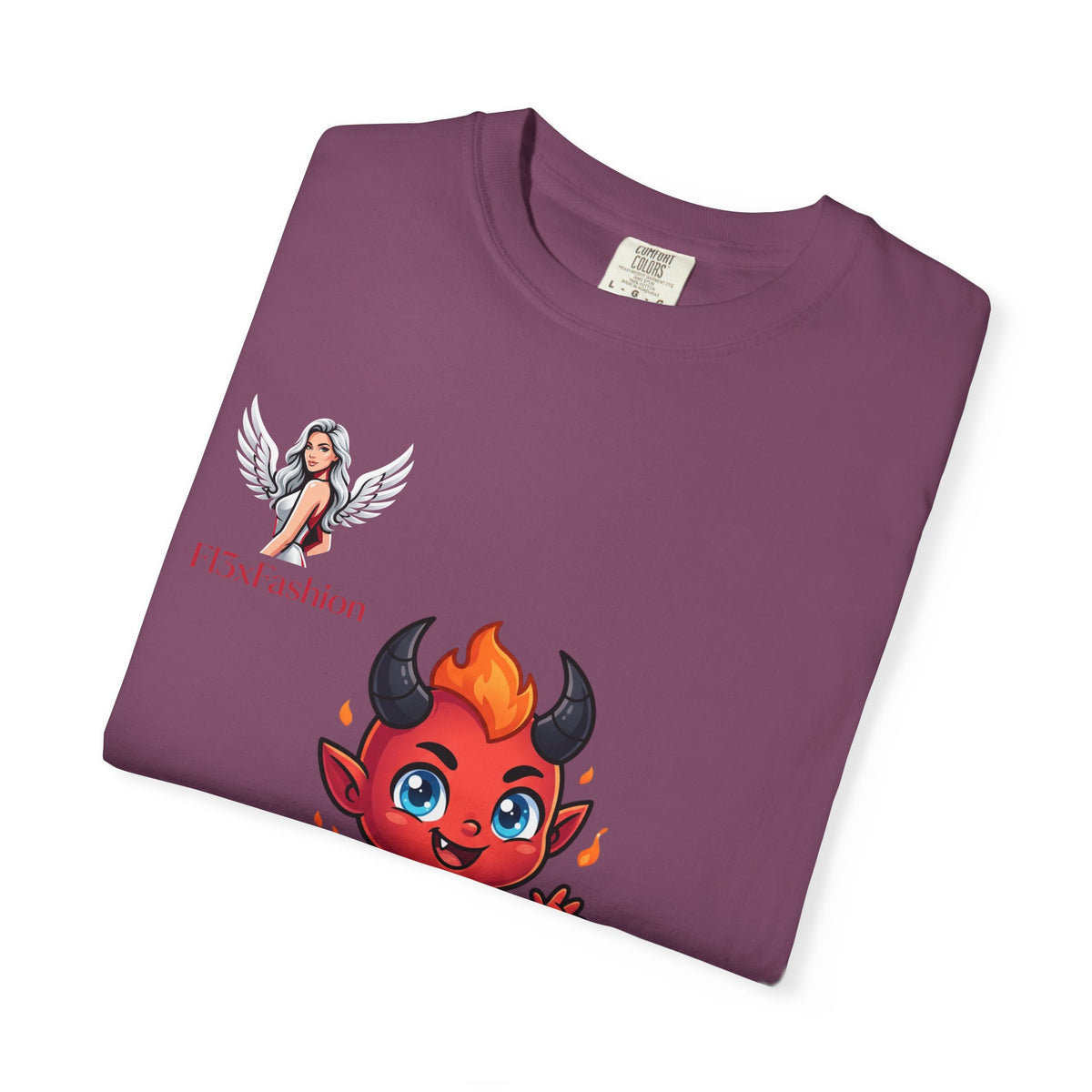 Devil Cartoon Graphic T-Shirt — Fiery Cute Demon Design