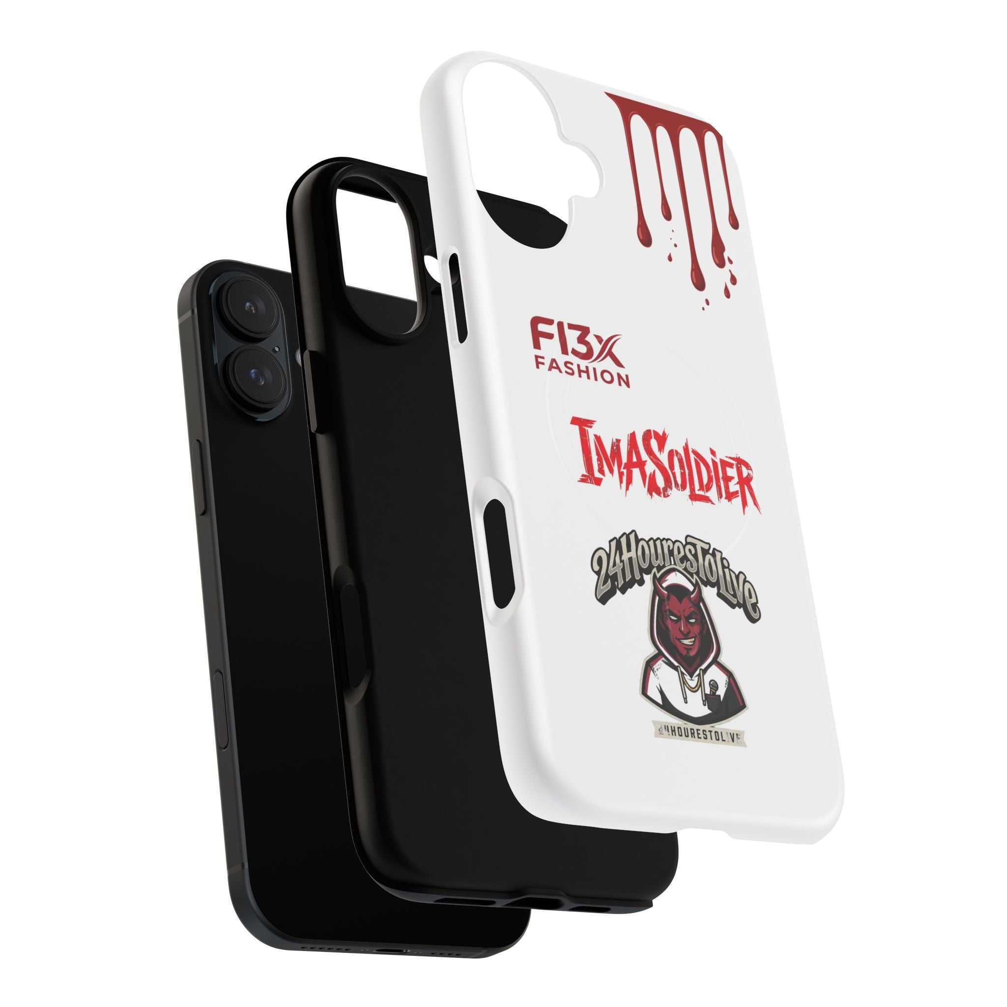 Tough Magnetic Phone Case — 'ImASoldier' Blood Drip Gaming Design