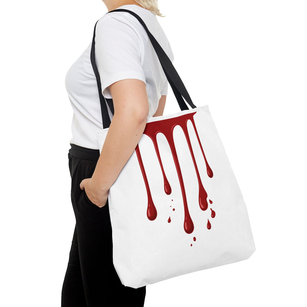 Dripping Blood Graphic Tote Bag — Red Horror Aesthetic Tote