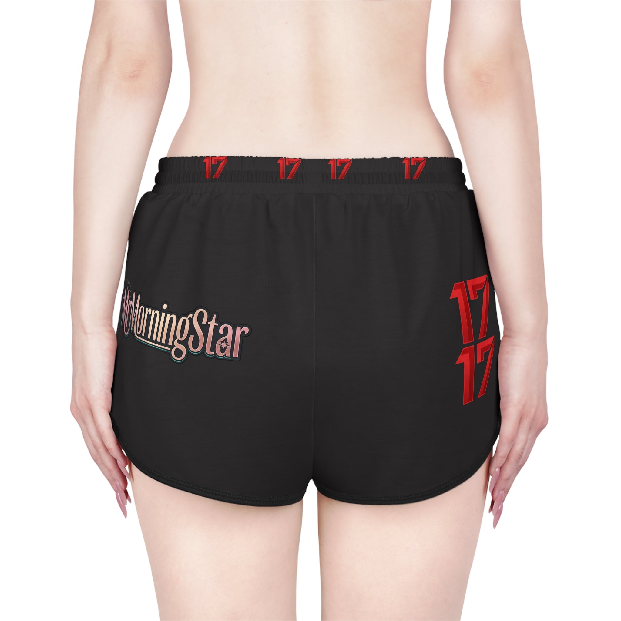 Relaxed Women's Shorts — Red '17' & Morning Star Graphic