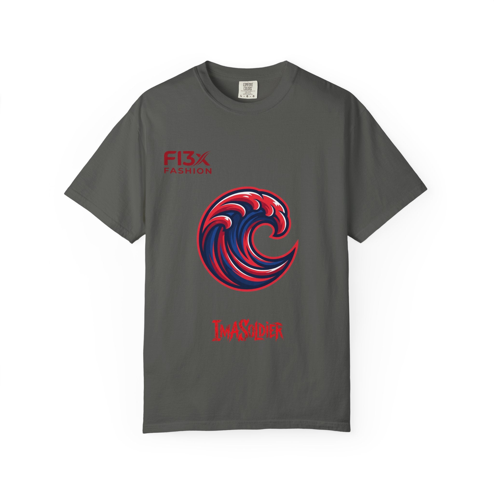 Wave Emblem T-Shirt — 'I'm A Soldier' Graphic Crew Tee