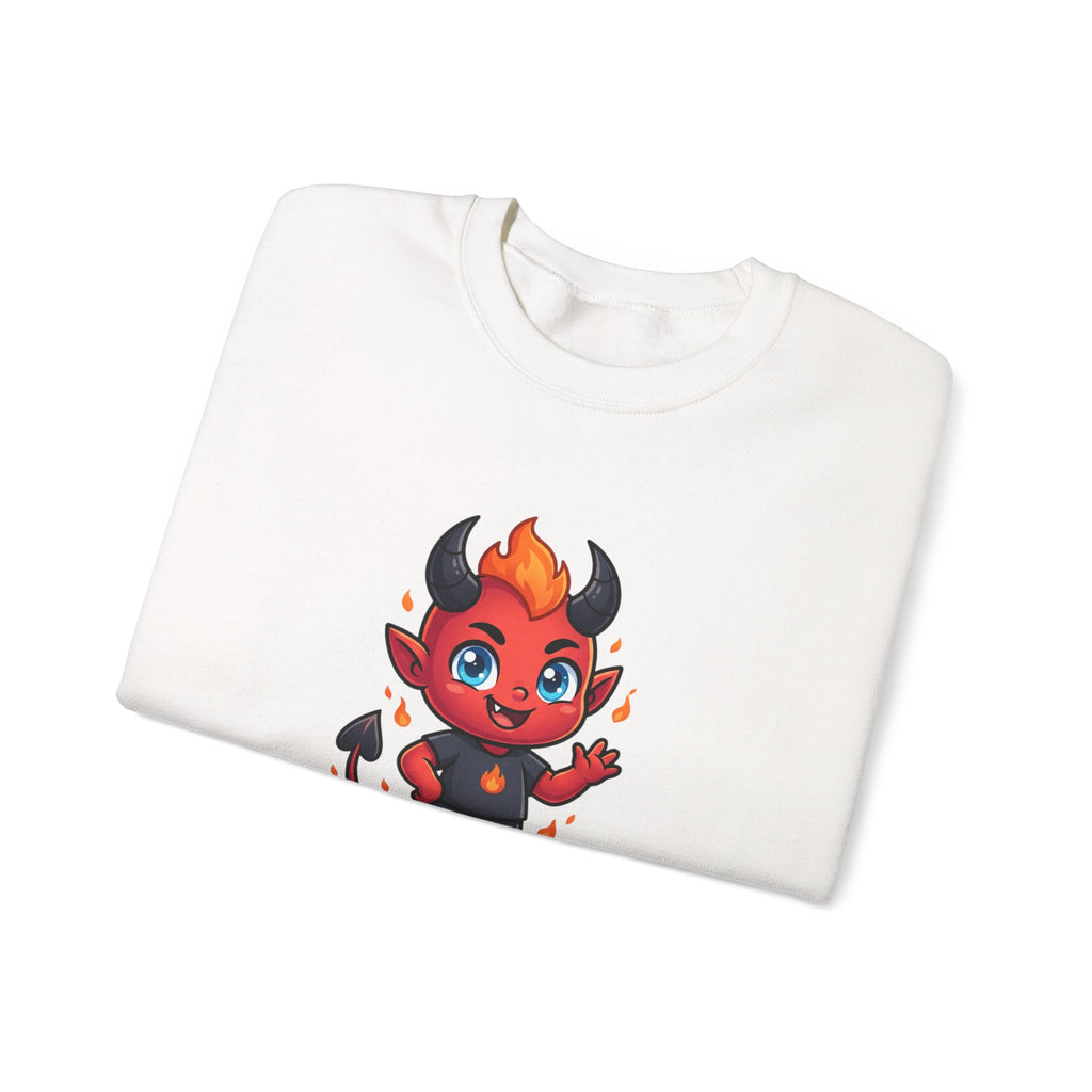 Cute Little Devil Crewneck Sweatshirt — 'Flirtatious Baby' Graphic
