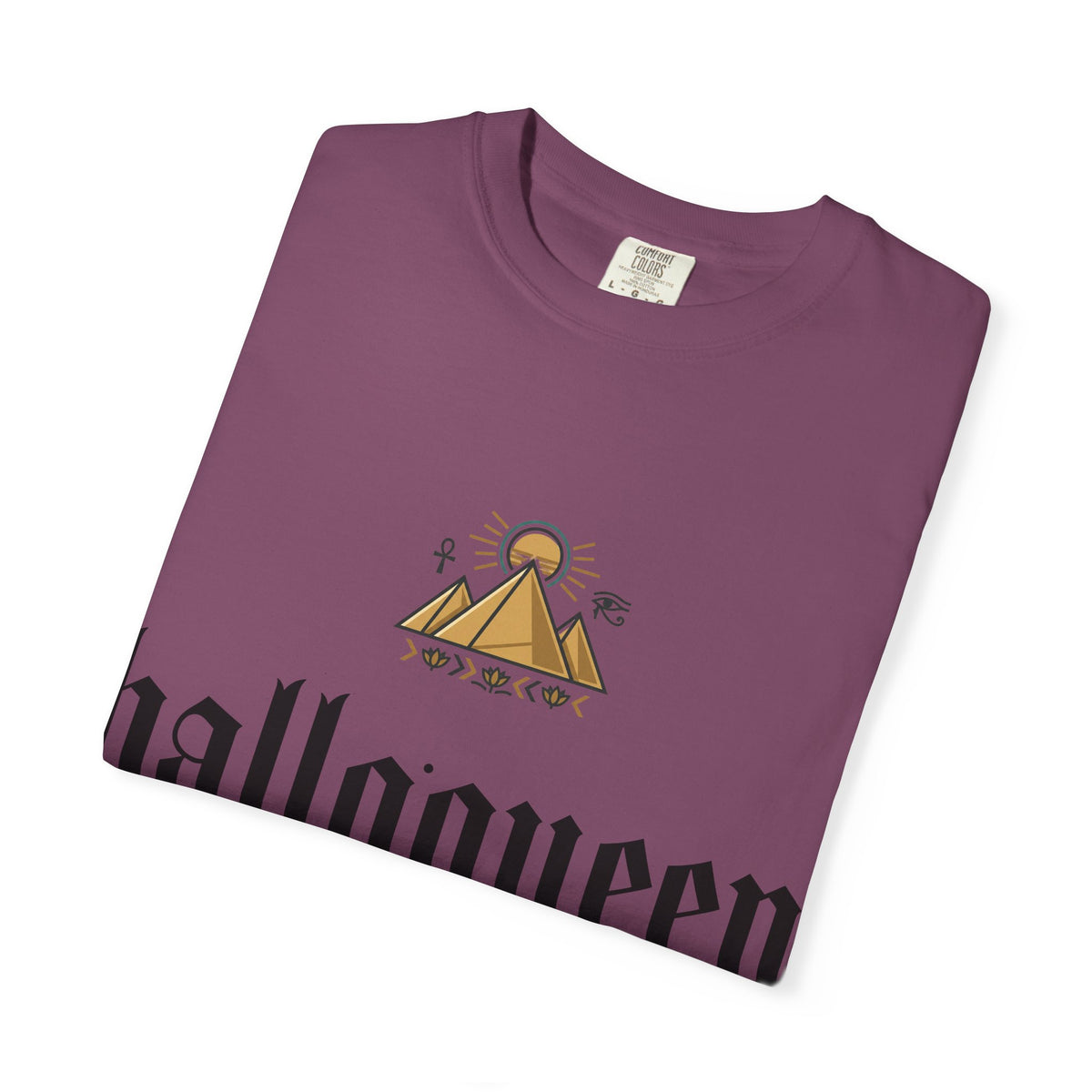 Halloqueen Graphic T-Shirt — Gothic Pyramid & All-Seeing Eye Streetwear