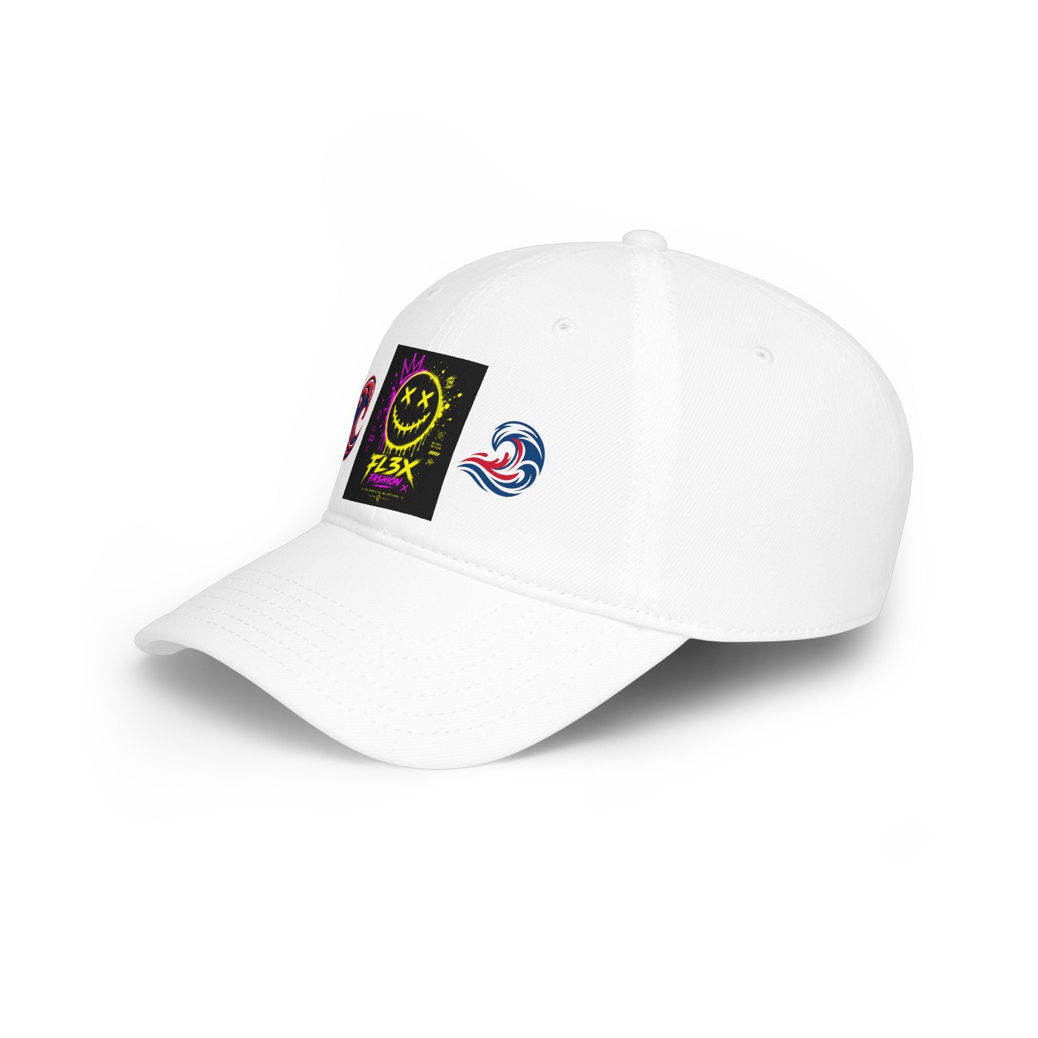 Low Profile Baseball Cap — Neon Grin Streetwear Hat with 'FL3X' Graphic