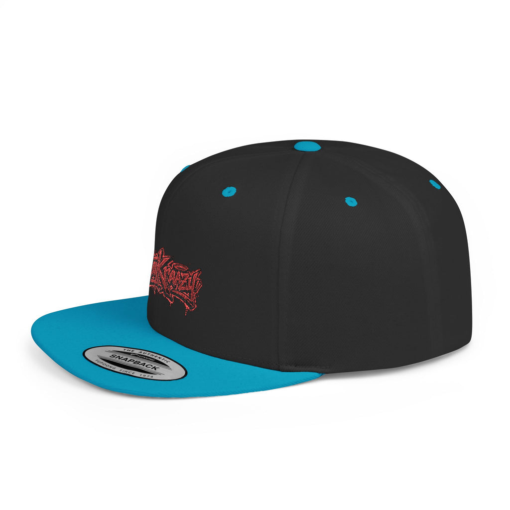 Snapback Hat — Red Graffiti Logo Flat Bill Cap